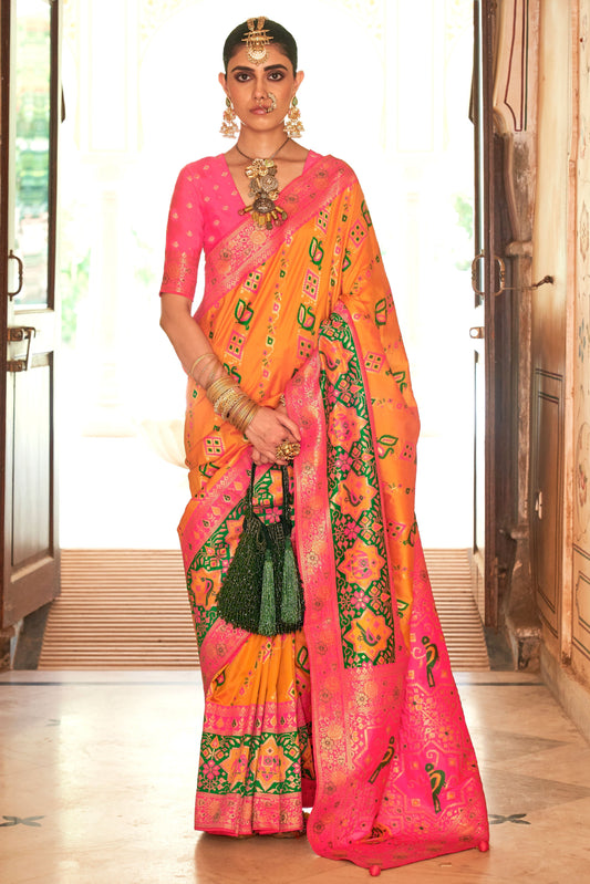 Orange Banarasi Silk Saree-ZB133188_1_SareeButa.com