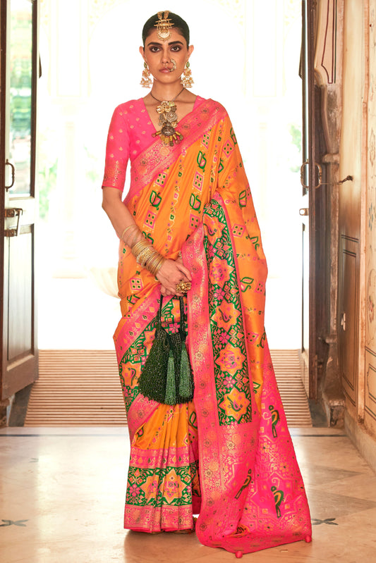 Orange Banarasi Silk Saree-ZB133188_1_SareeButa.com