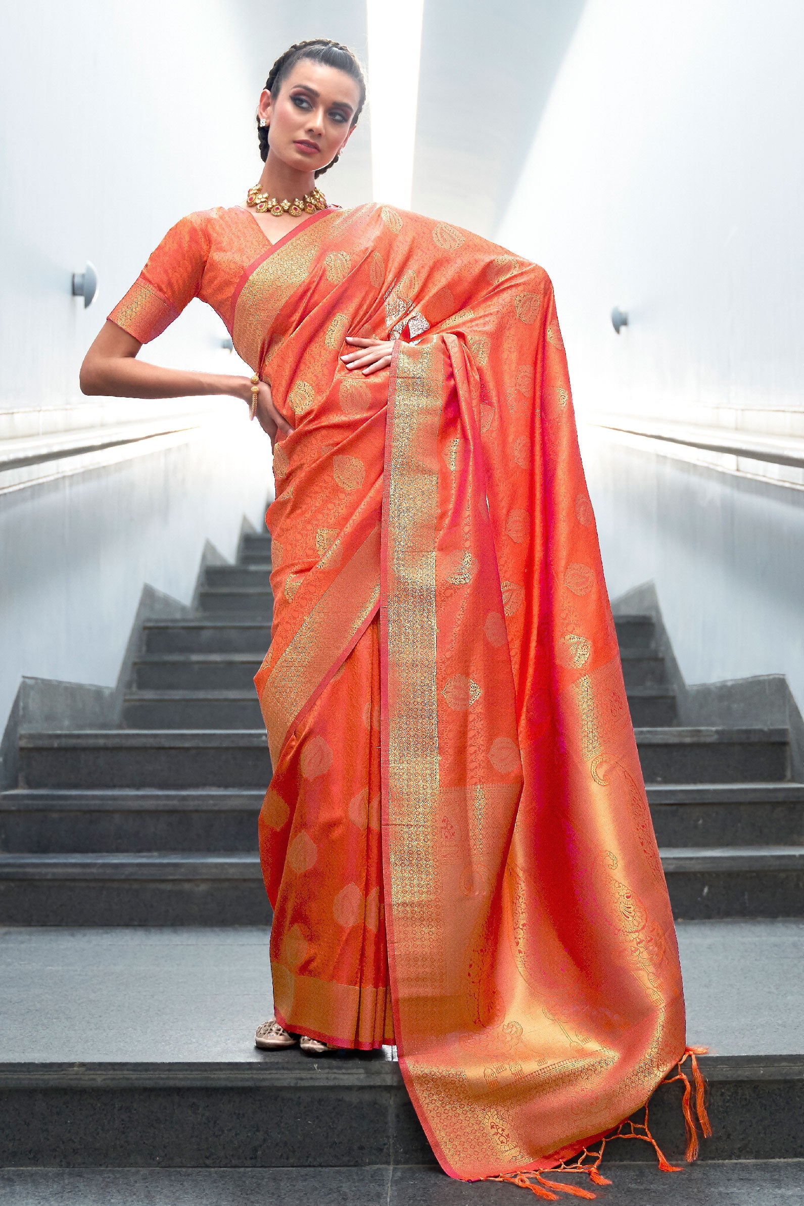 orange-woven-silk-saree-zb140070_1_SareeButa.com