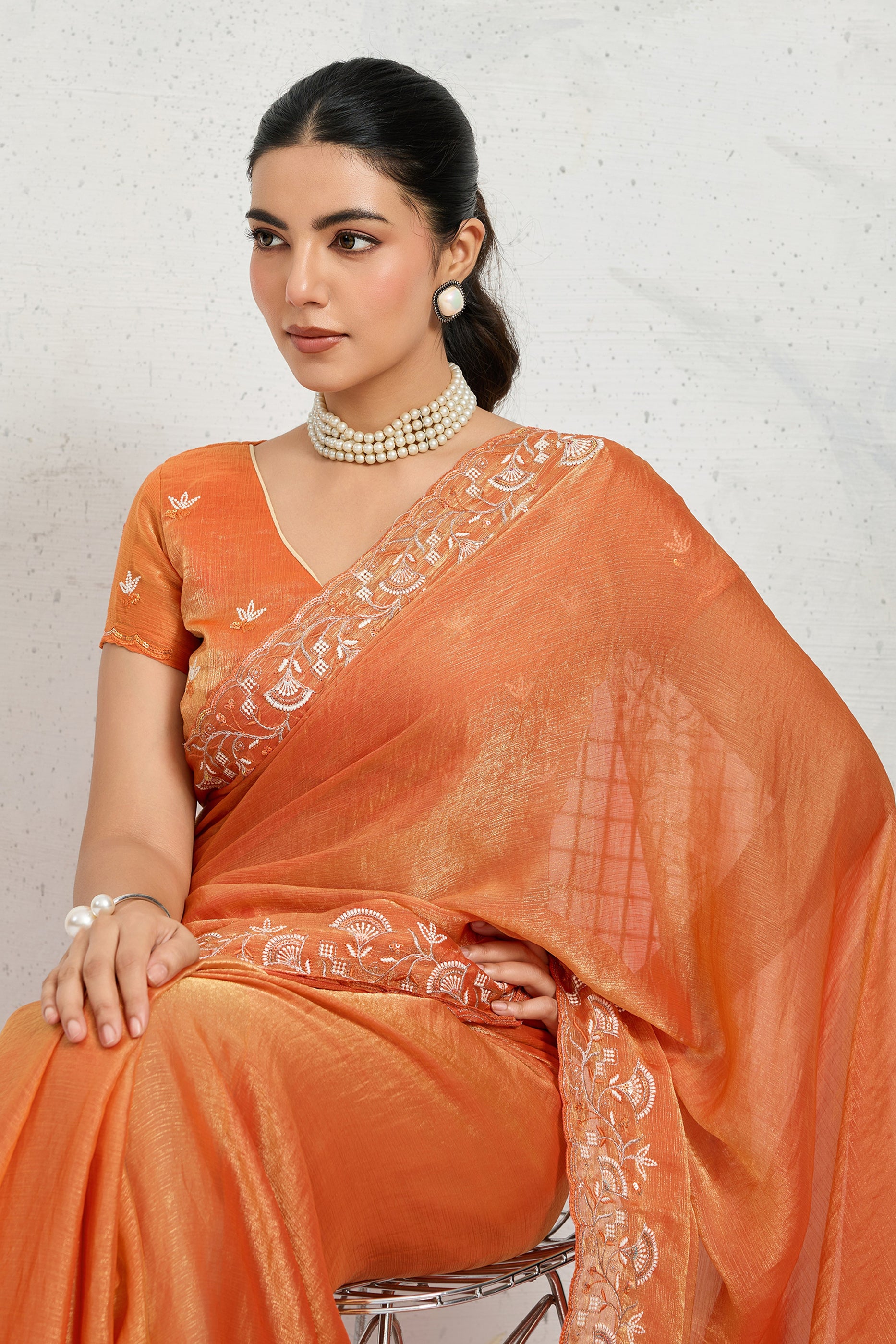 Orange Embroidered Chiffon Saree-SAR12508_3_SareeButa.com