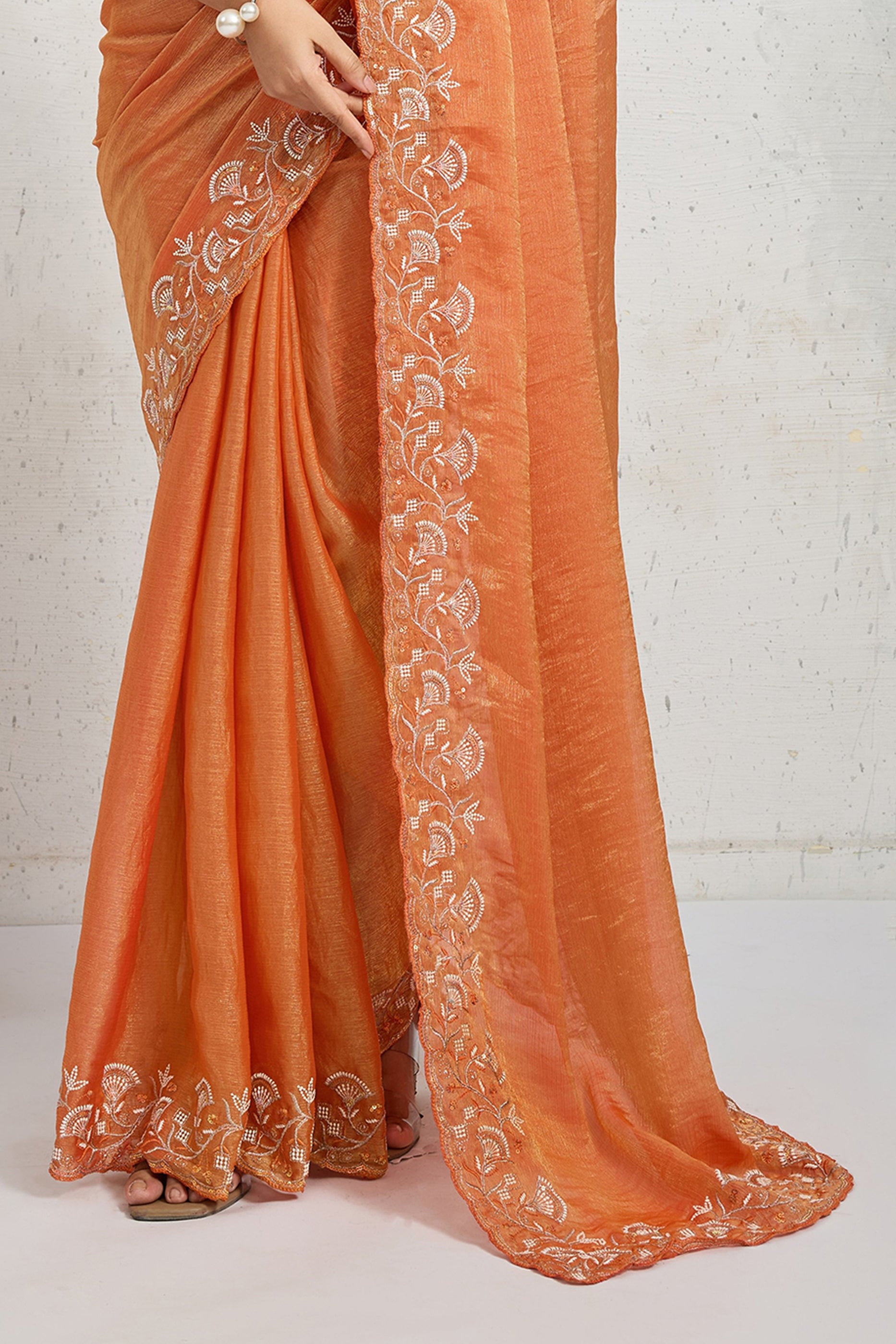 Orange Embroidered Chiffon Saree-SAR12508_5_SareeButa.com