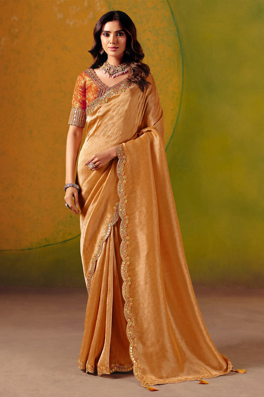 Orange Embroidered Jacquard Silk Saree-SAR12088_1_SareeButa.com