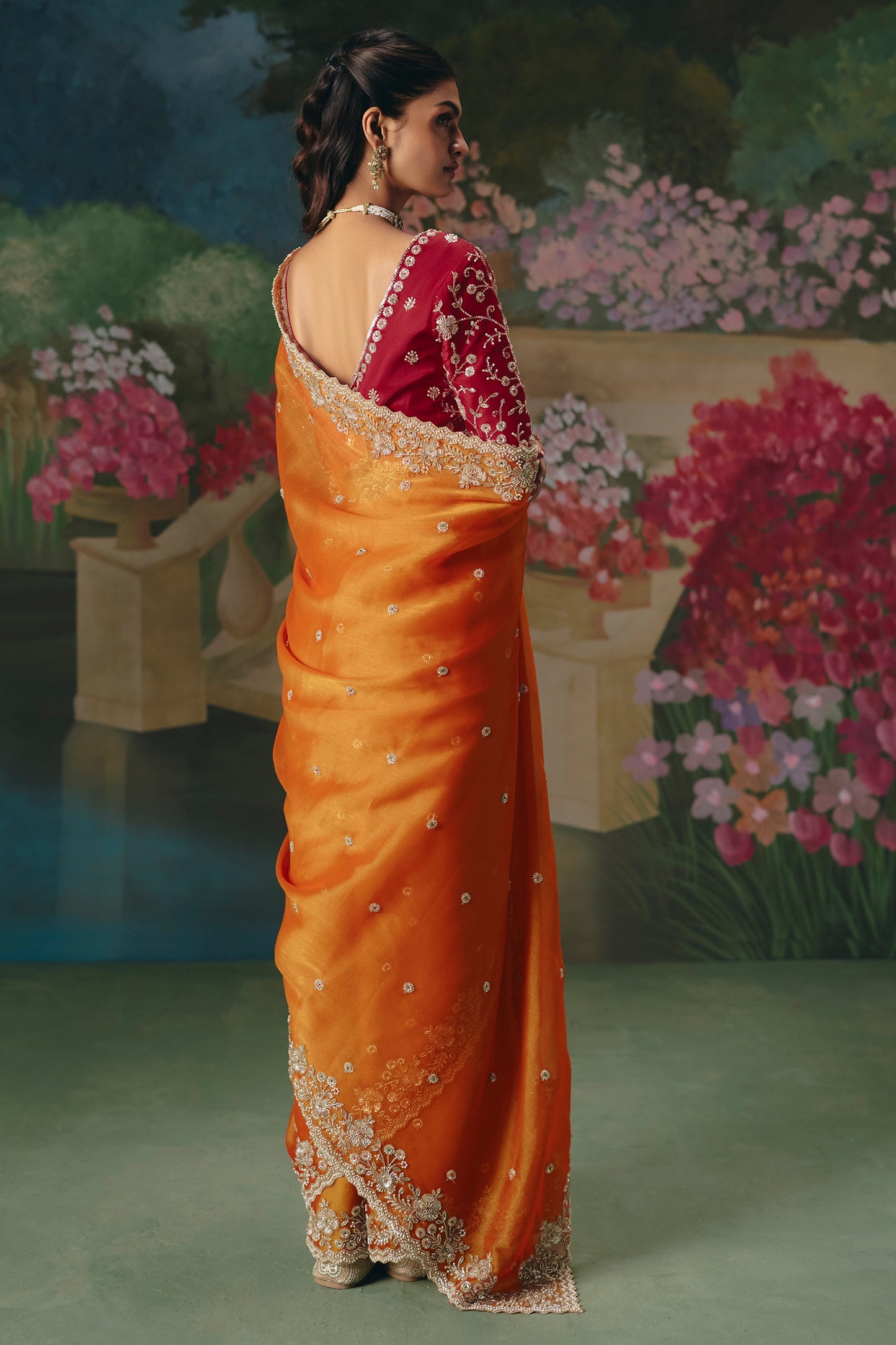 Orange Embroidered Organza Saree-SAR12013_4_SareeButa.com
