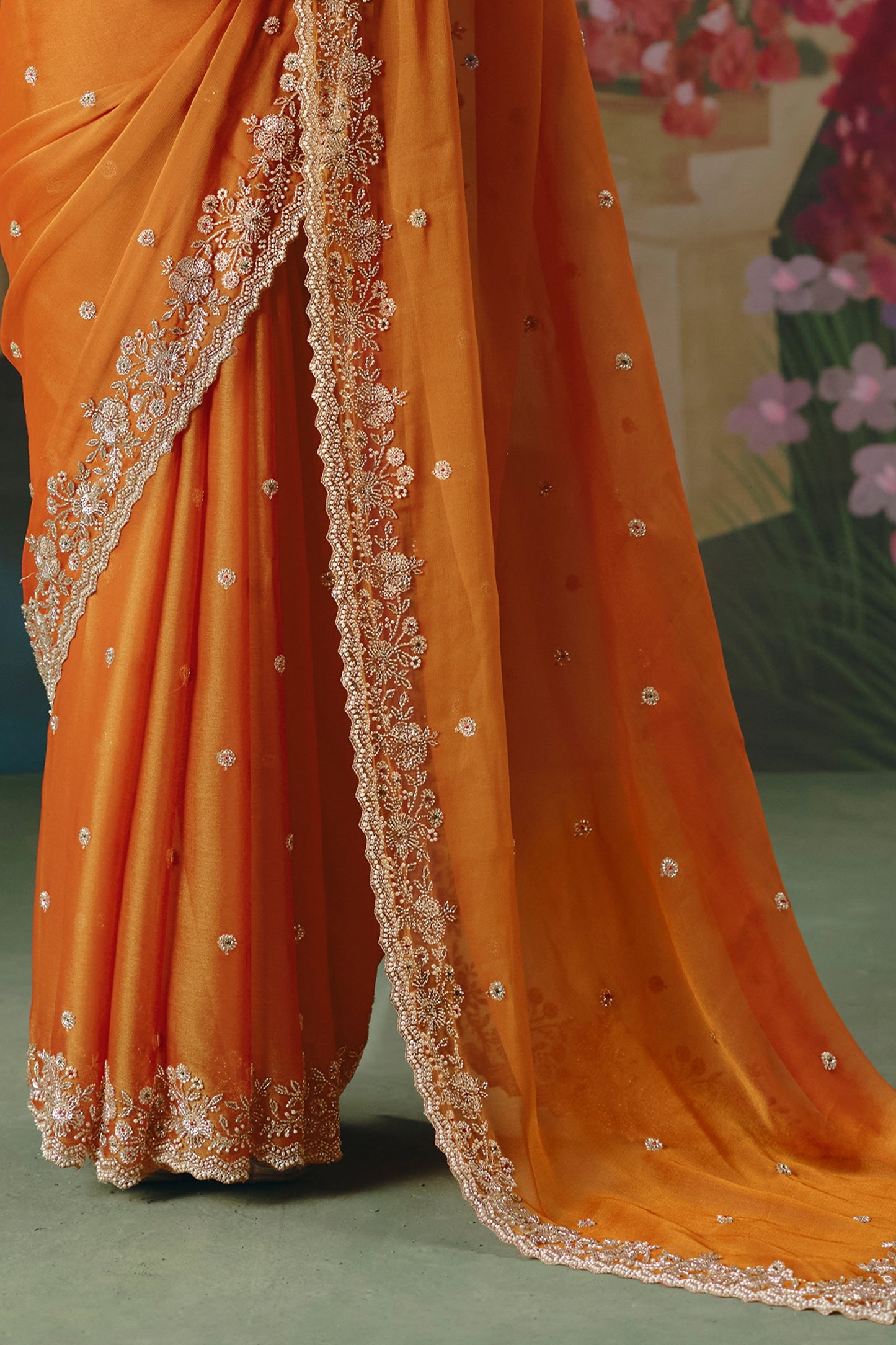 Orange Embroidered Organza Saree-SAR12013_5_SareeButa.com
