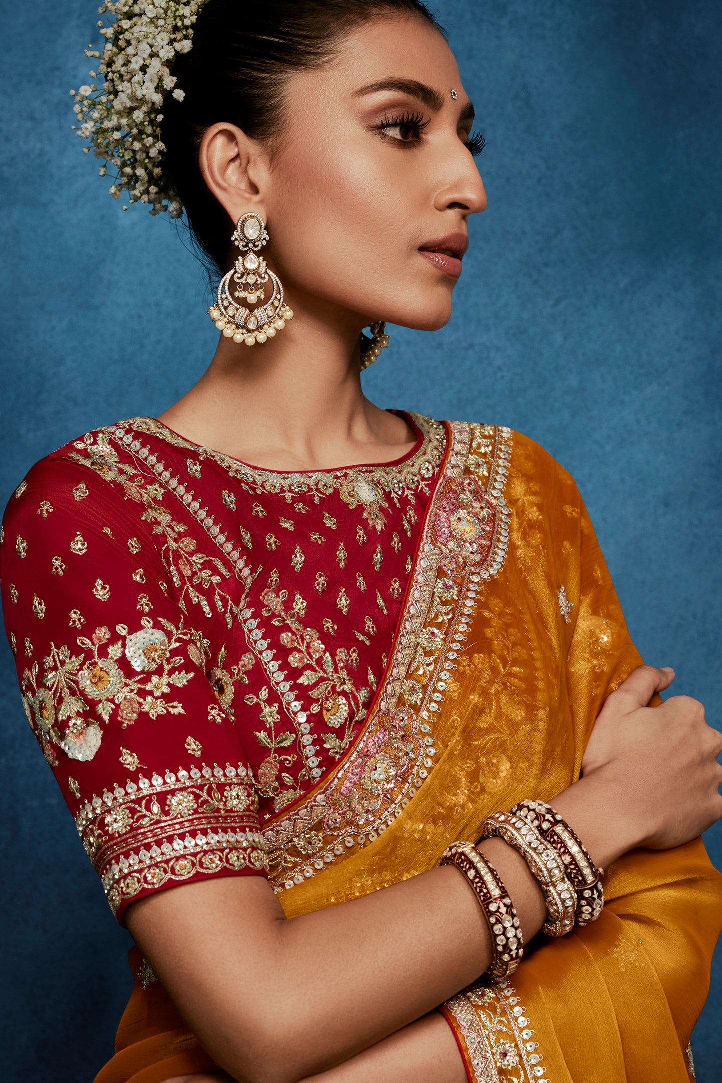 Orange Embroidered Organza Silk Saree-SAR12603_2_SareeButa.com