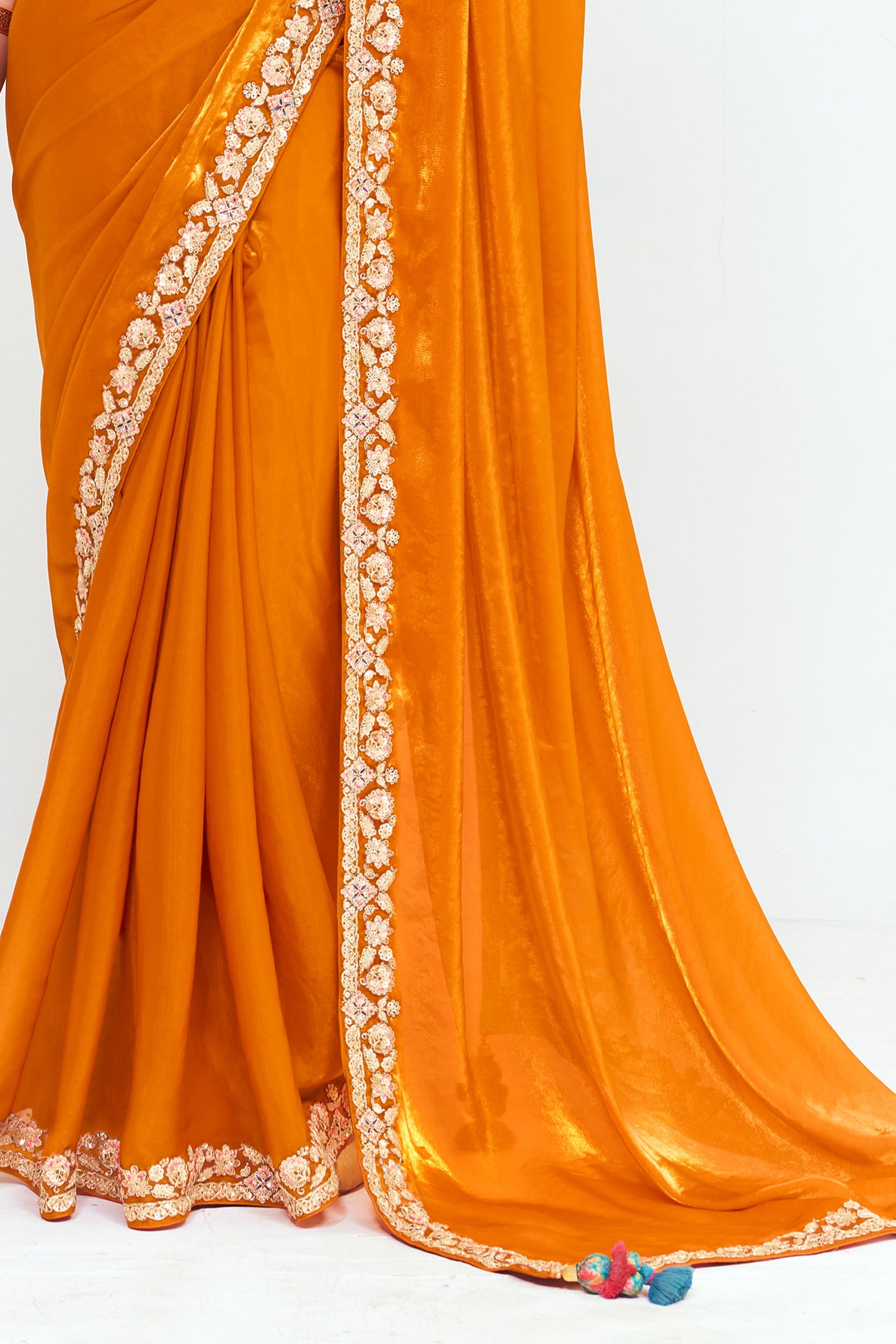 Orange Embroidered Satin Organza Saree-SAR12249_5_SareeButa.com