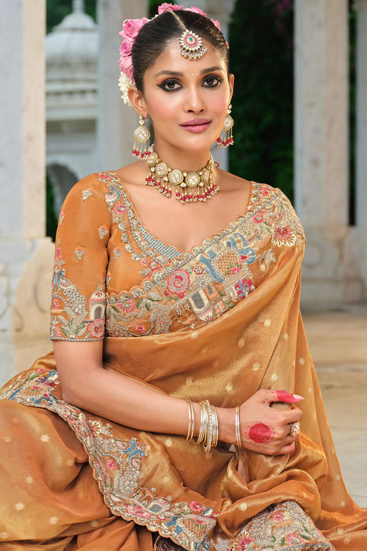 Orange Embroidered Silk Saree-SAR11389_2_SareeButa.com