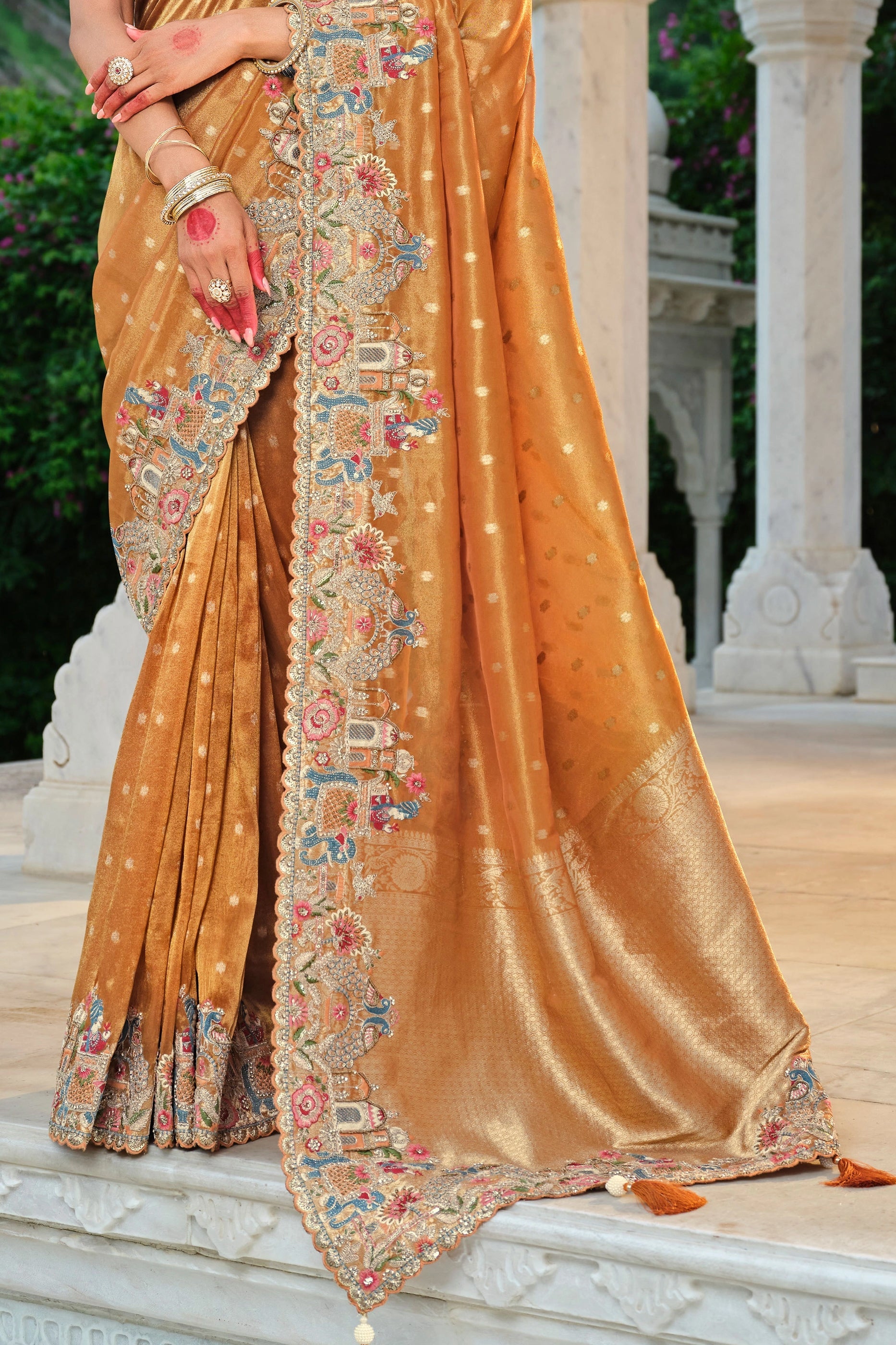 Orange Embroidered Silk Saree-SAR11389_4_SareeButa.com