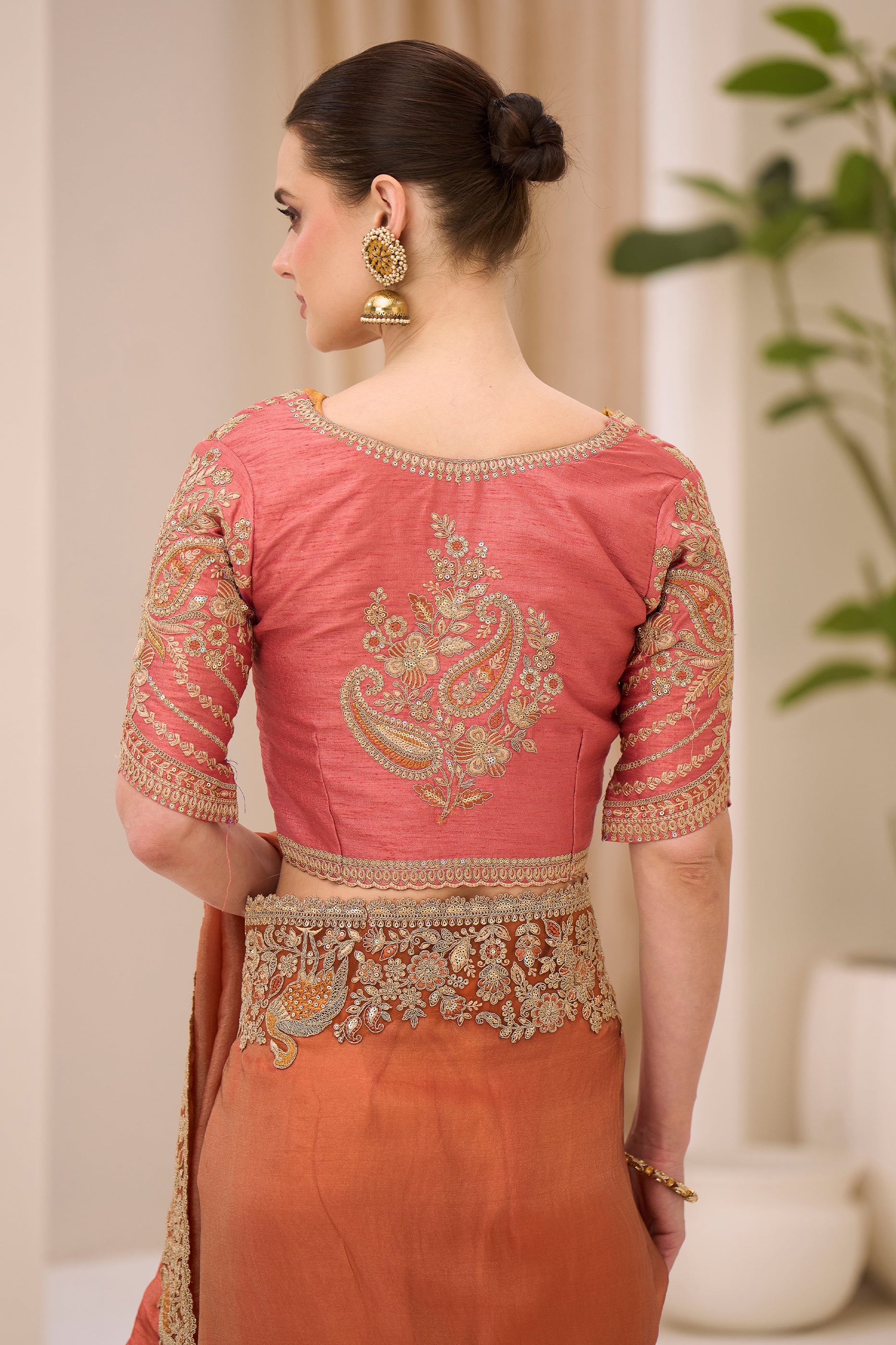 Orange Embroidered Silk Saree-SAR12440_5_SareeButa.com