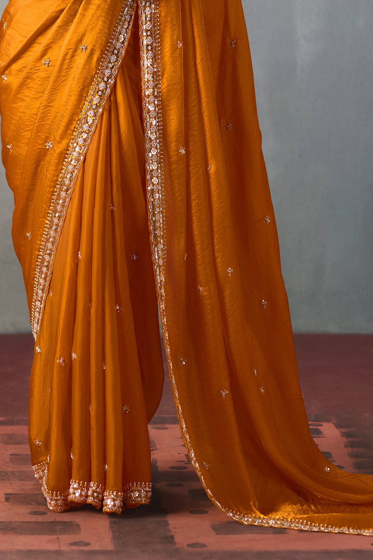 Orange Embroidered Silk Saree-SAR13408_5_SareeButa.com