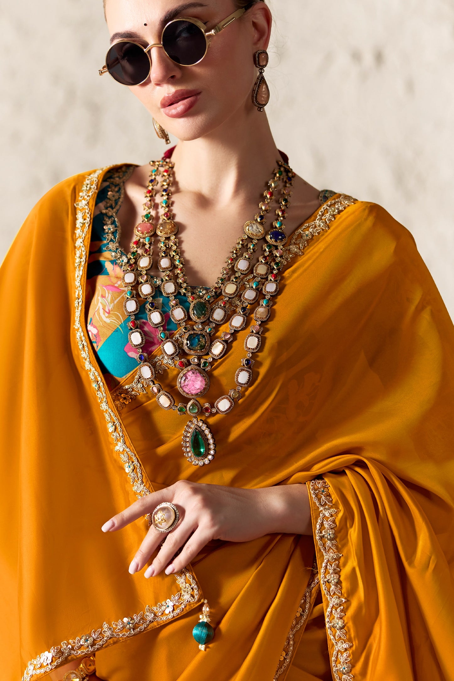 Orange Embroidered Tissue Organza Saree-SAR12791_2_SareeButa.com