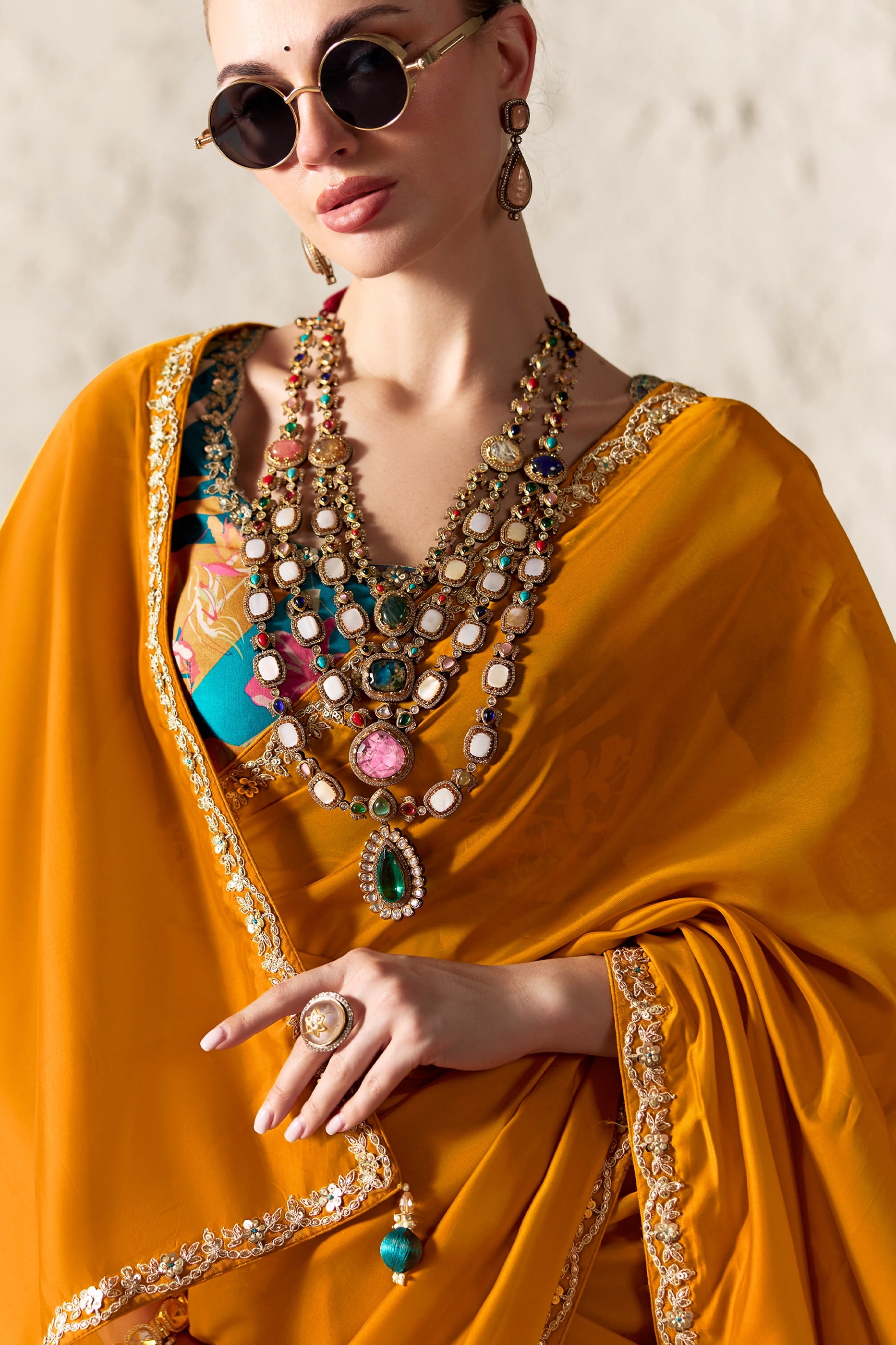 Orange Embroidered Tissue Organza Saree-SAR12791_2_SareeButa.com