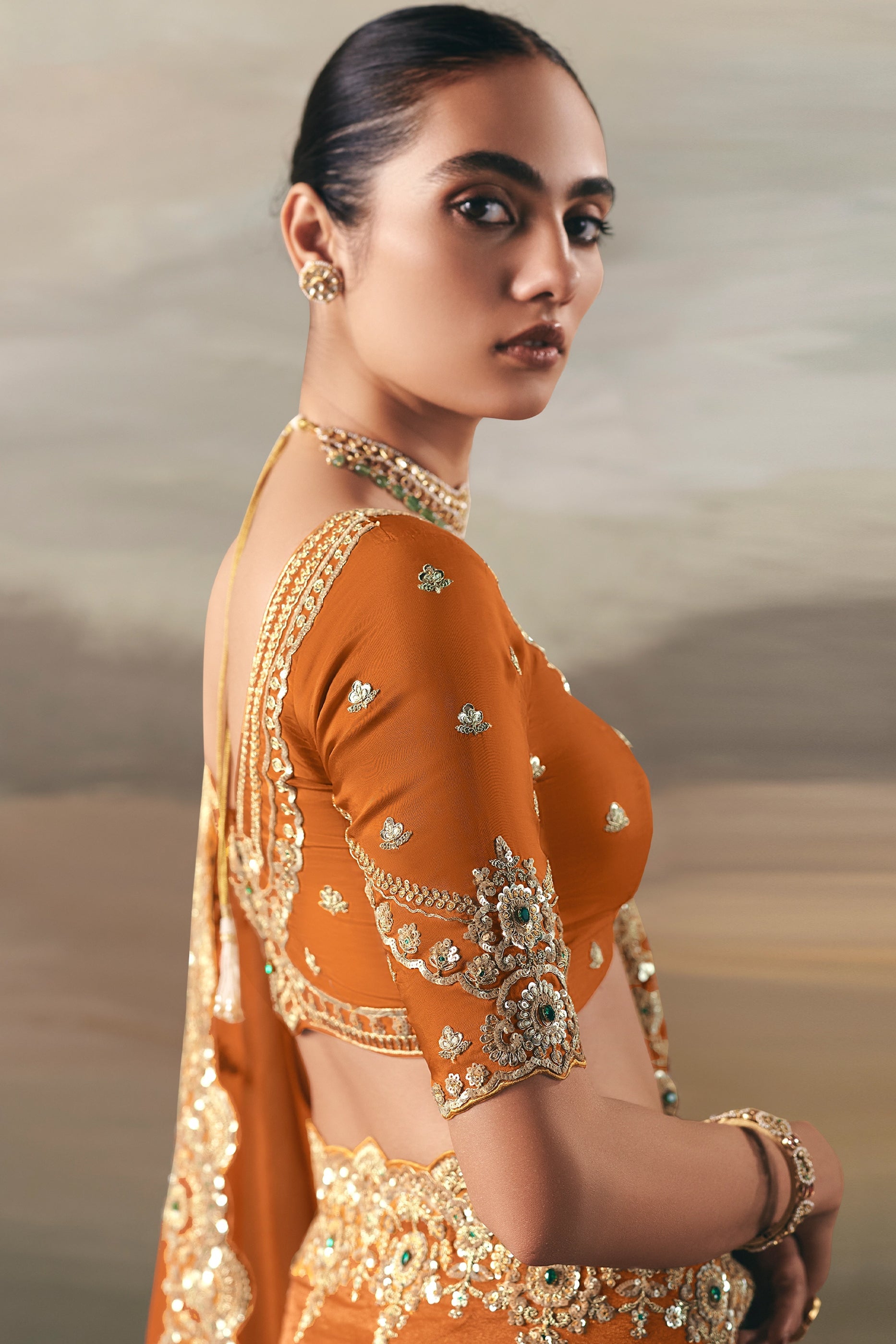 Orange Embroidered Tissue Saree-SAR10825_3_SareeButa.com