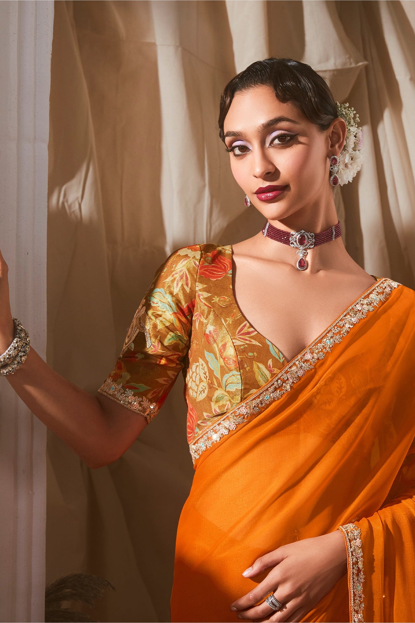 Orange Embroidered Tissue Silk Saree-SAR10229_2_SareeButa.com