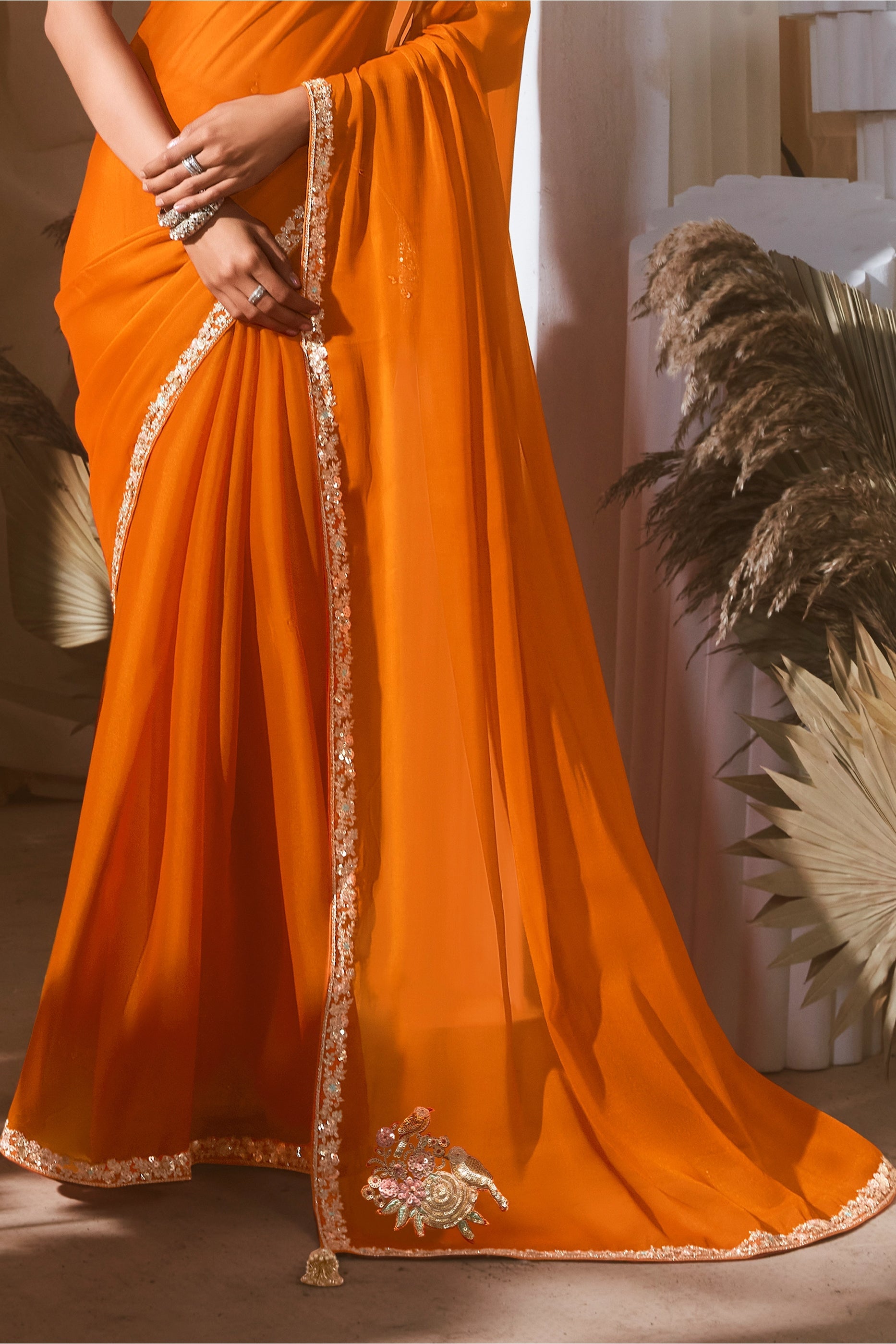 Orange Embroidered Tissue Silk Saree-SAR10229_5_SareeButa.com