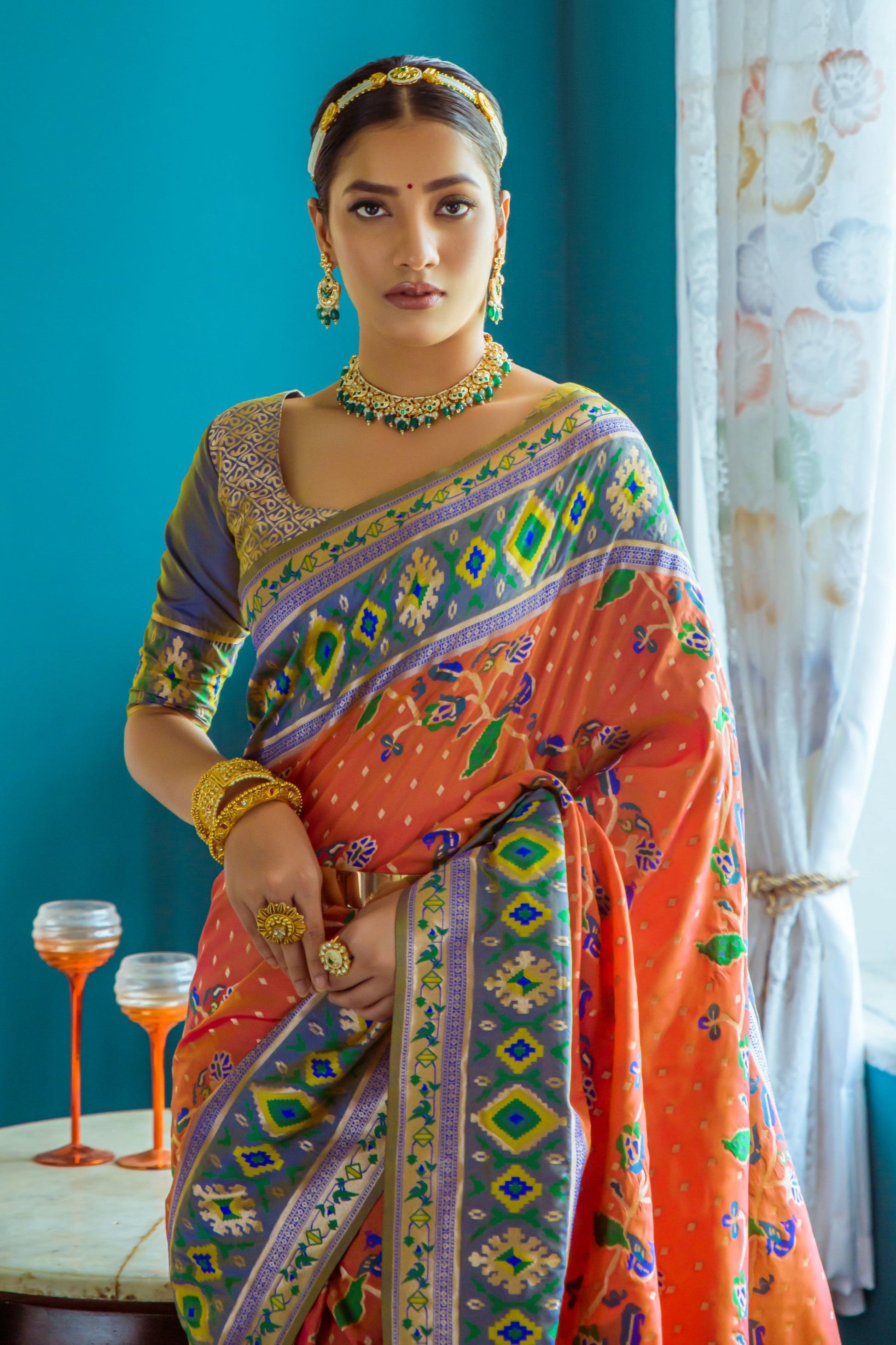 orange-meenakari-paithani-silk-saree-zb131567_2_SareeButa.com