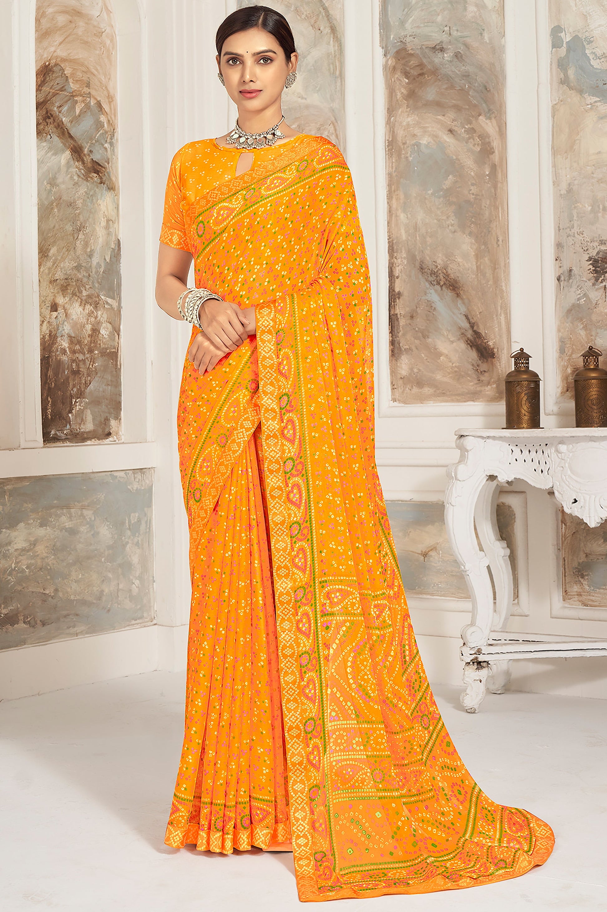 orange-printed-chiffon-saree-zb132710_1_SareeButa.com