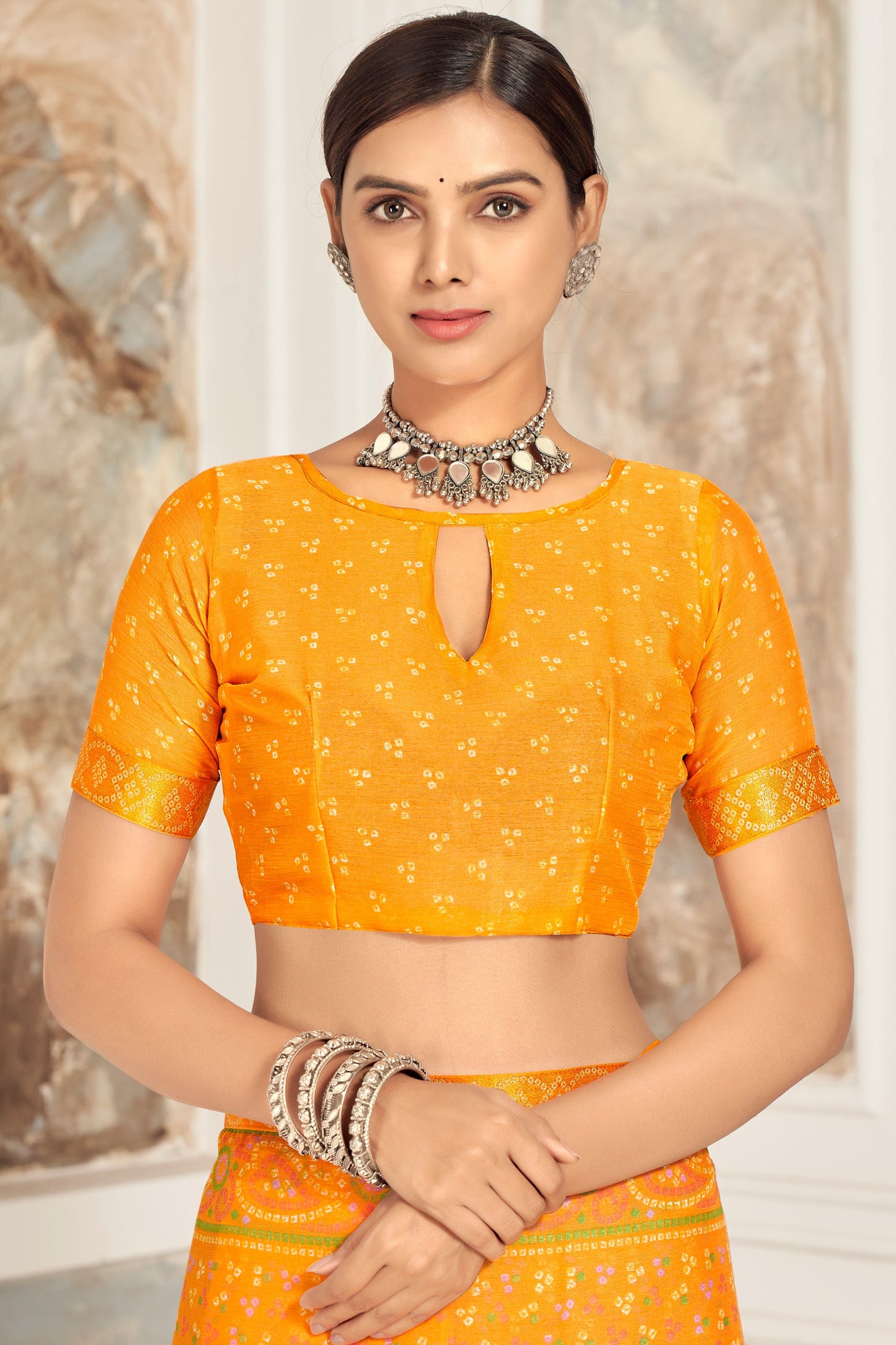 orange-printed-chiffon-saree-zb132710_3_SareeButa.com