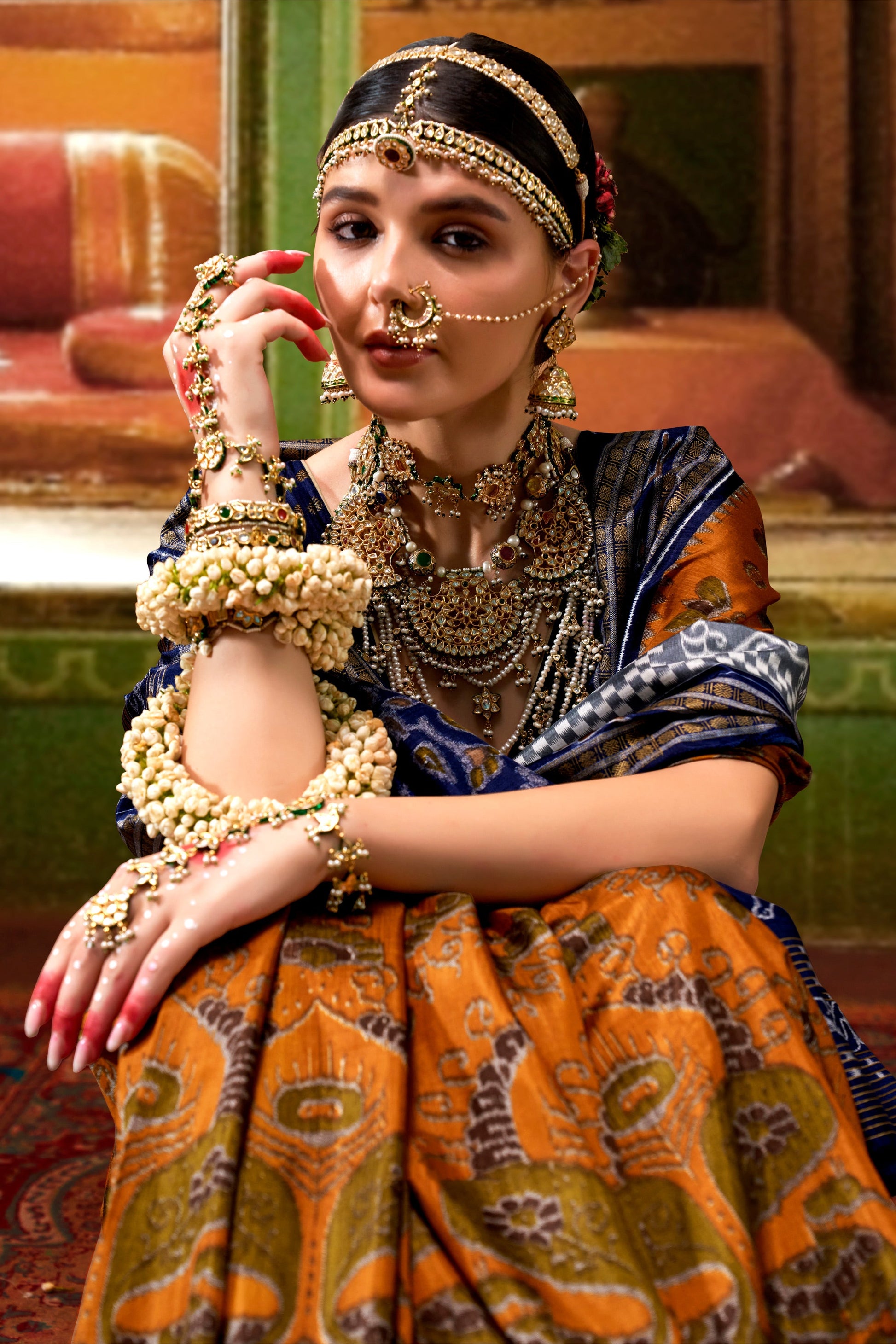 orange-printed-silk-saree-zb132064_3_SareeButa.com