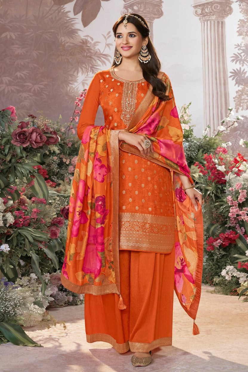 Orange Readymade Dola Silk Suit-SS964_1_SareeButa.com