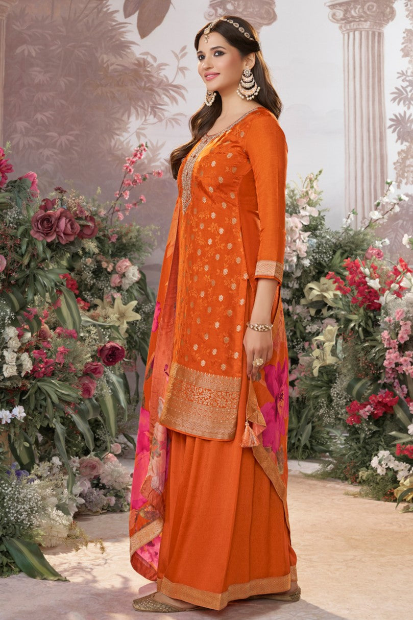 Orange Readymade Dola Silk Suit-SS964_5_SareeButa.com
