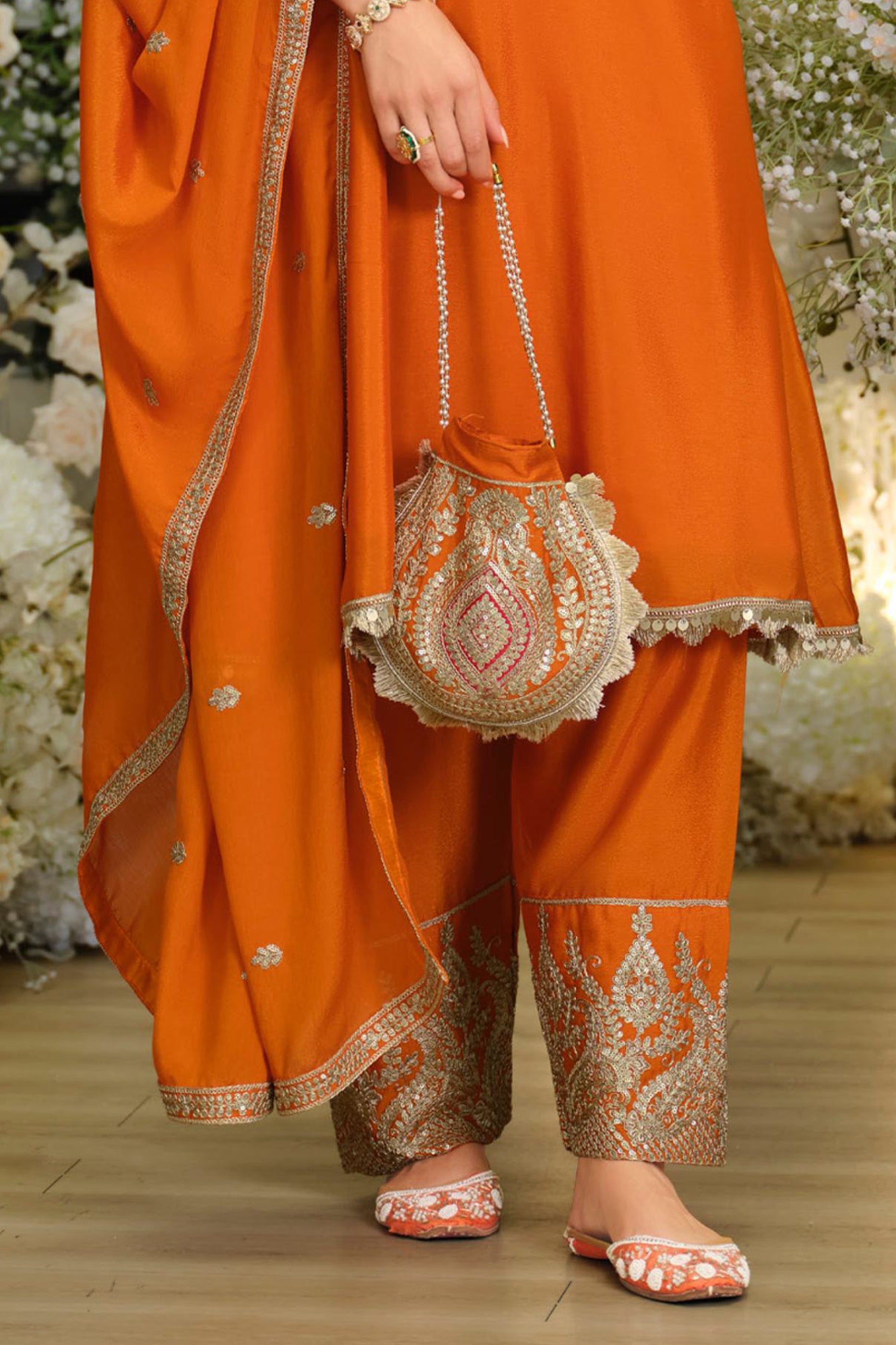 Orange Readymade Embroidered Chinon Suit-SAR12003_5_SareeButa.com