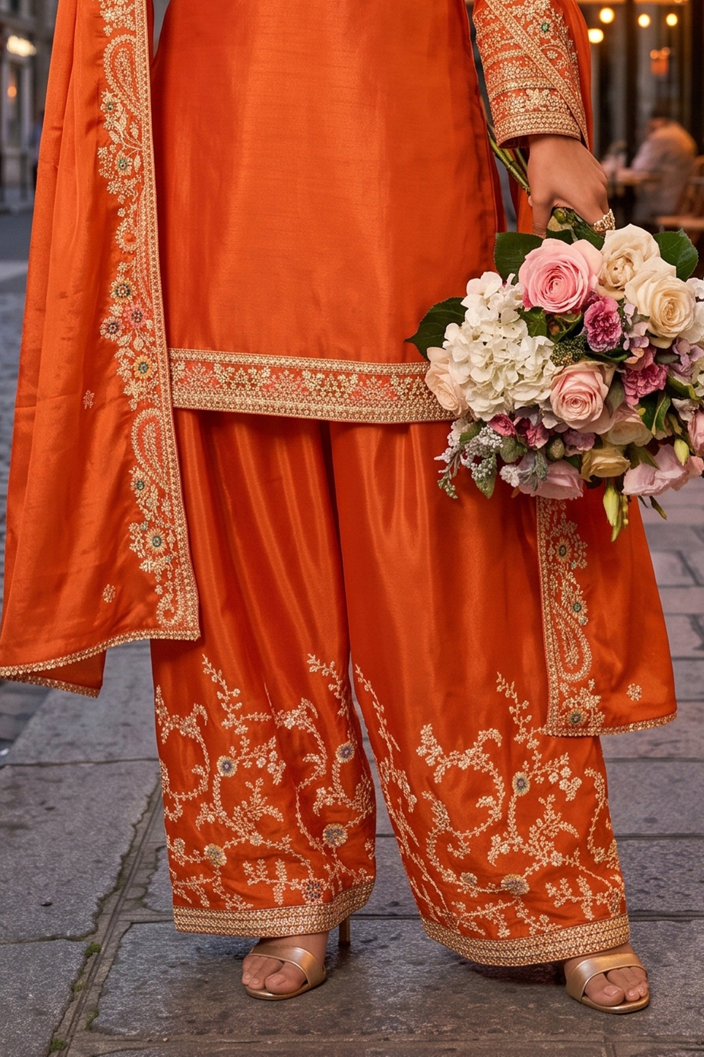 Orange Readymade Embroidered Chinon Suit-SAR13098_7_SareeButa.com