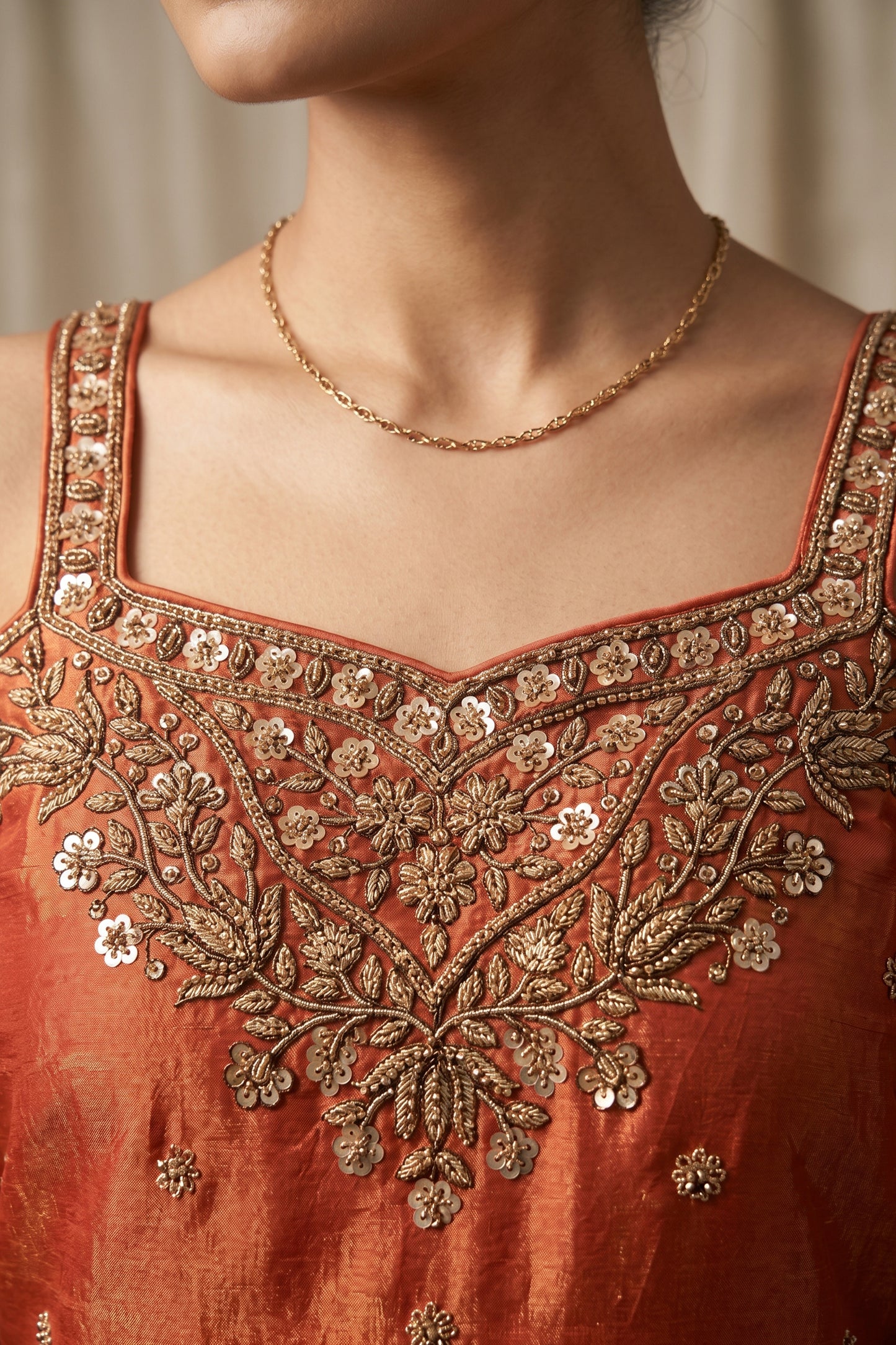 Orange Readymade Embroidered Silk Palazzo Suit-SAR13017_5_SareeButa.com