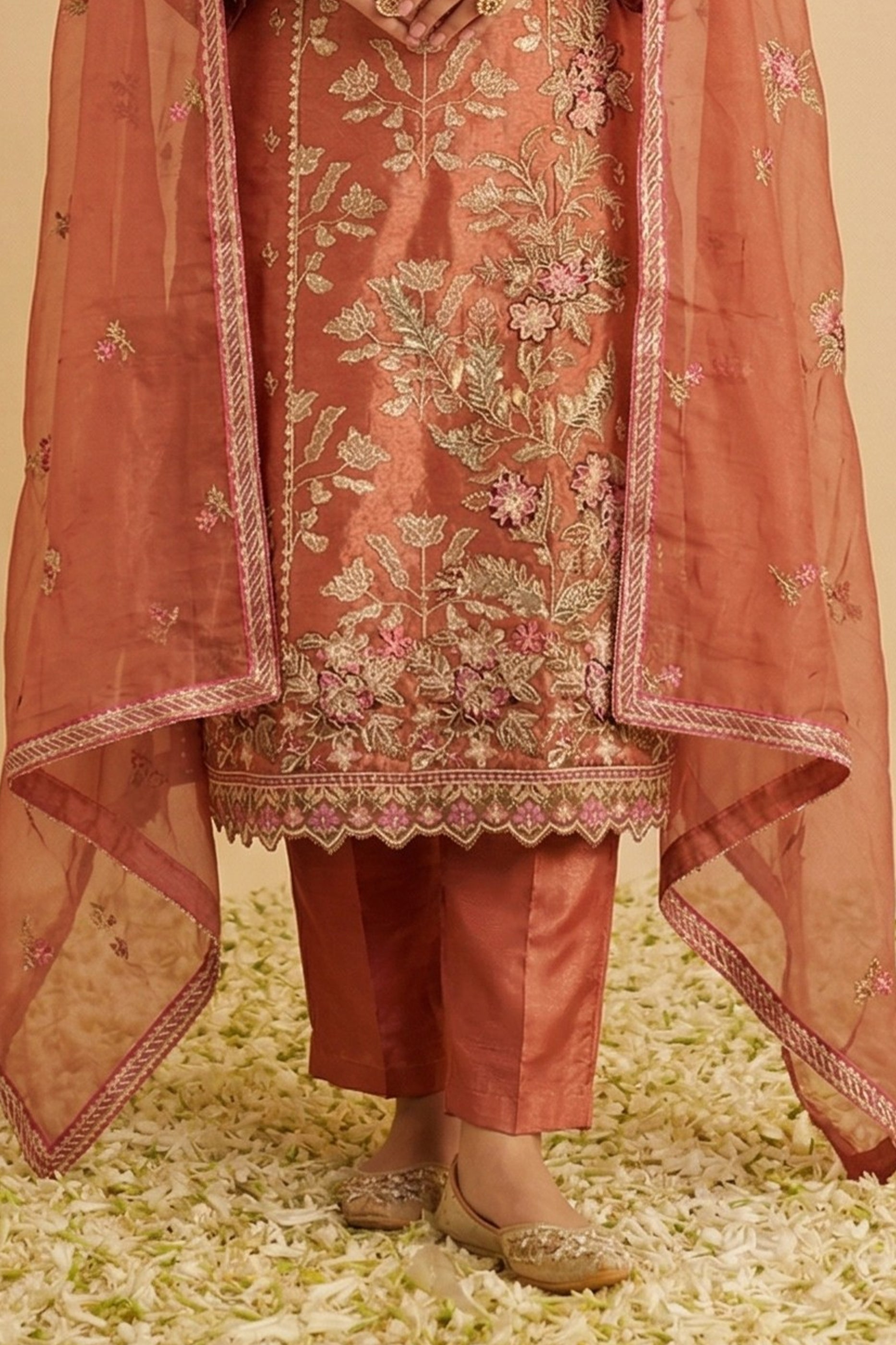 Orange Readymade Embroidered Simar Silk Suit-SAR12759_4_SareeButa.com