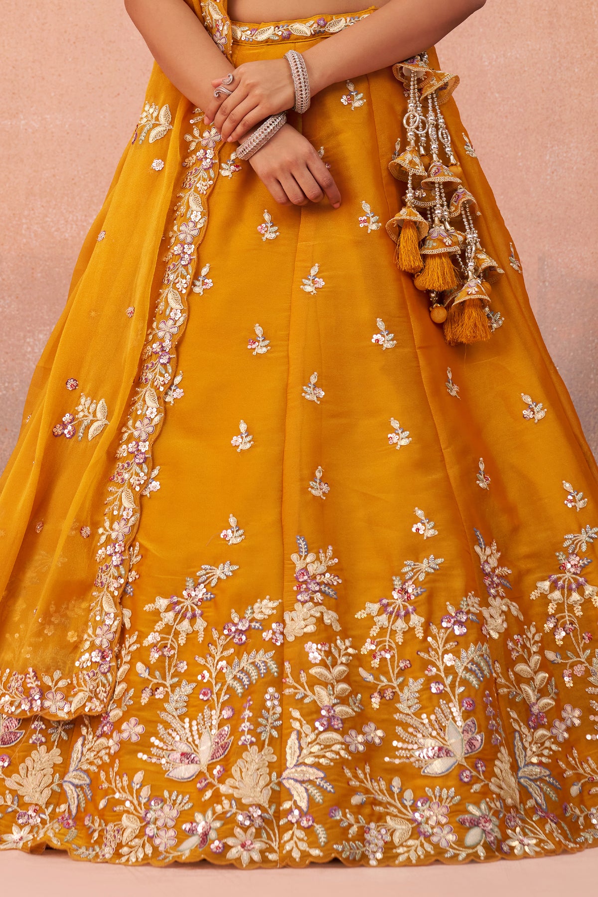 Orange Readymade Embroidered Tissue Lehenga-SAR12897_7_SareeButa.com