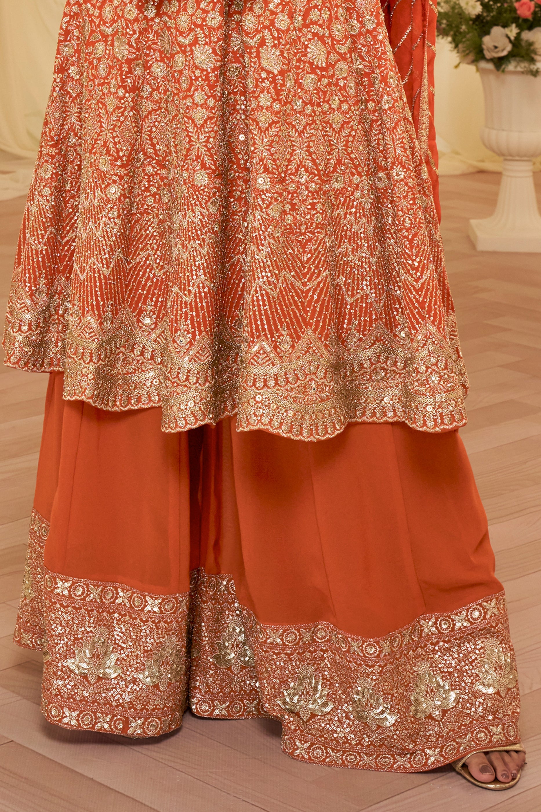 Orange Readymade Georgette Anarkali Suit-SAR11974_5_SareeButa.com