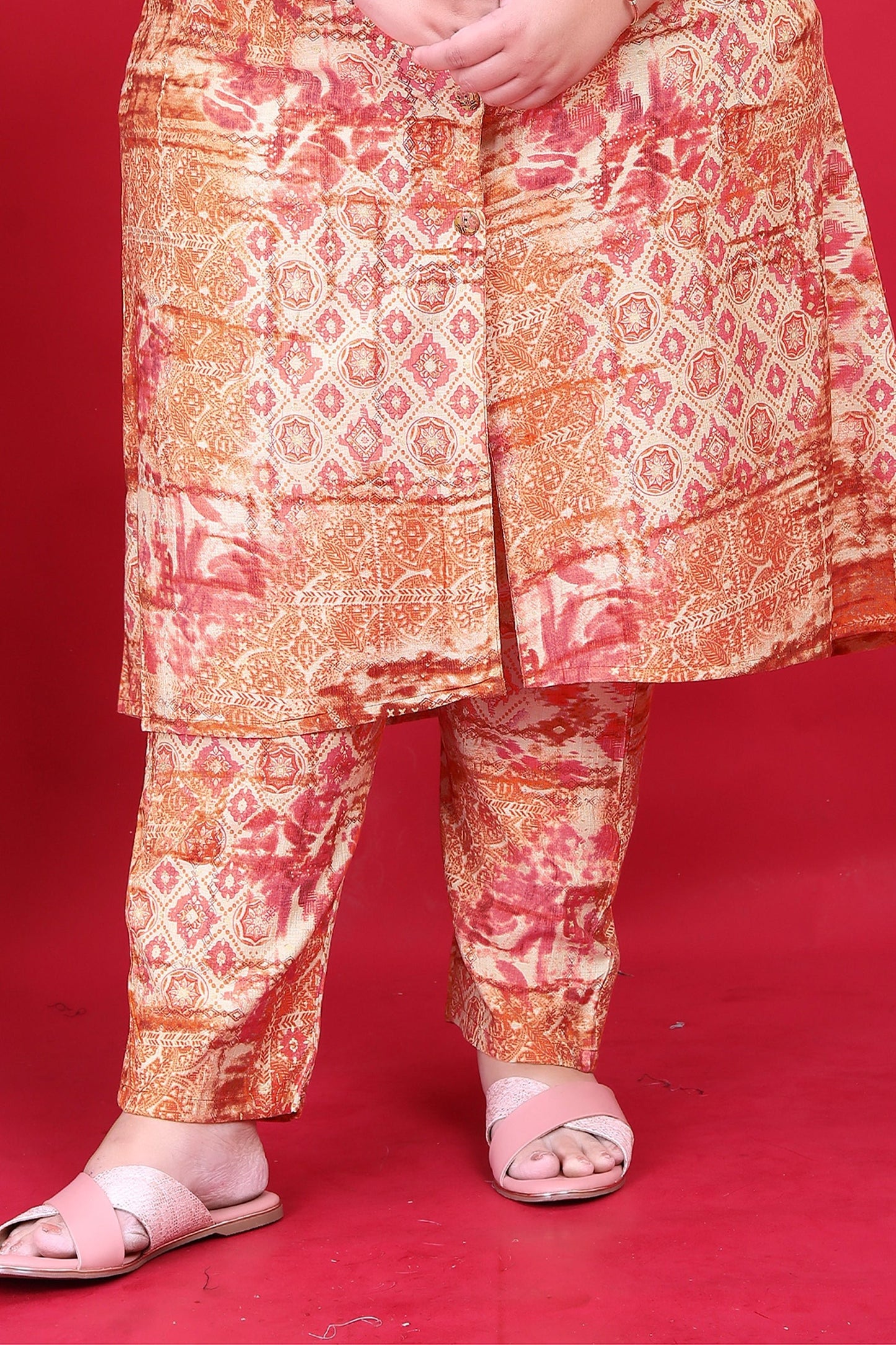 Orange Readymade Silk Co Ord Set-SAR11779_5_SareeButa.com