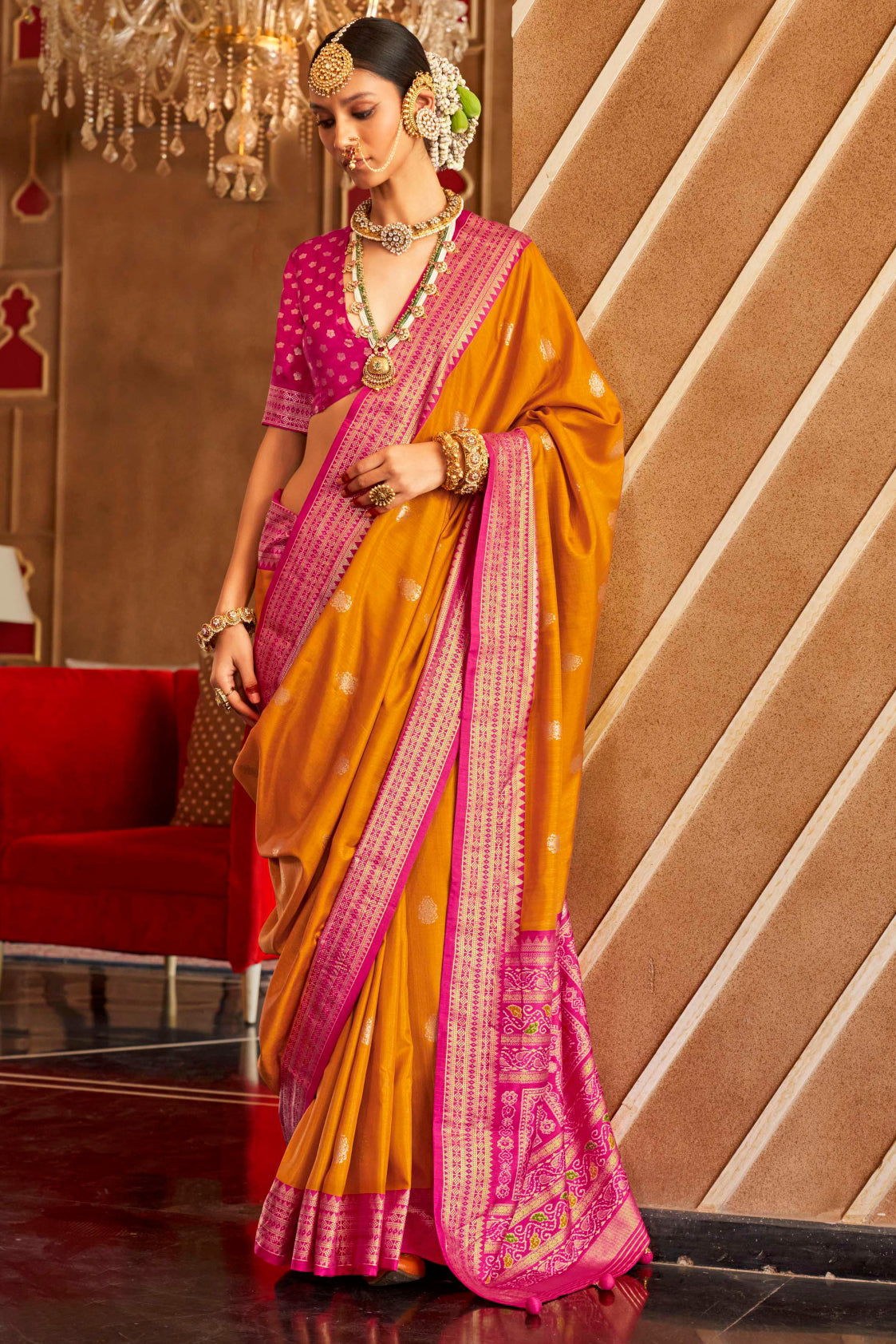 Orange Silk Patola Saree-ZB132071_1