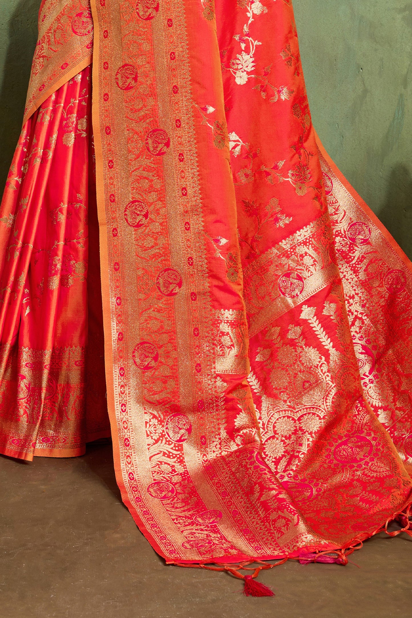 Orange Woven Banarasi Silk Saree-SAR11797_5_SareeButa.com