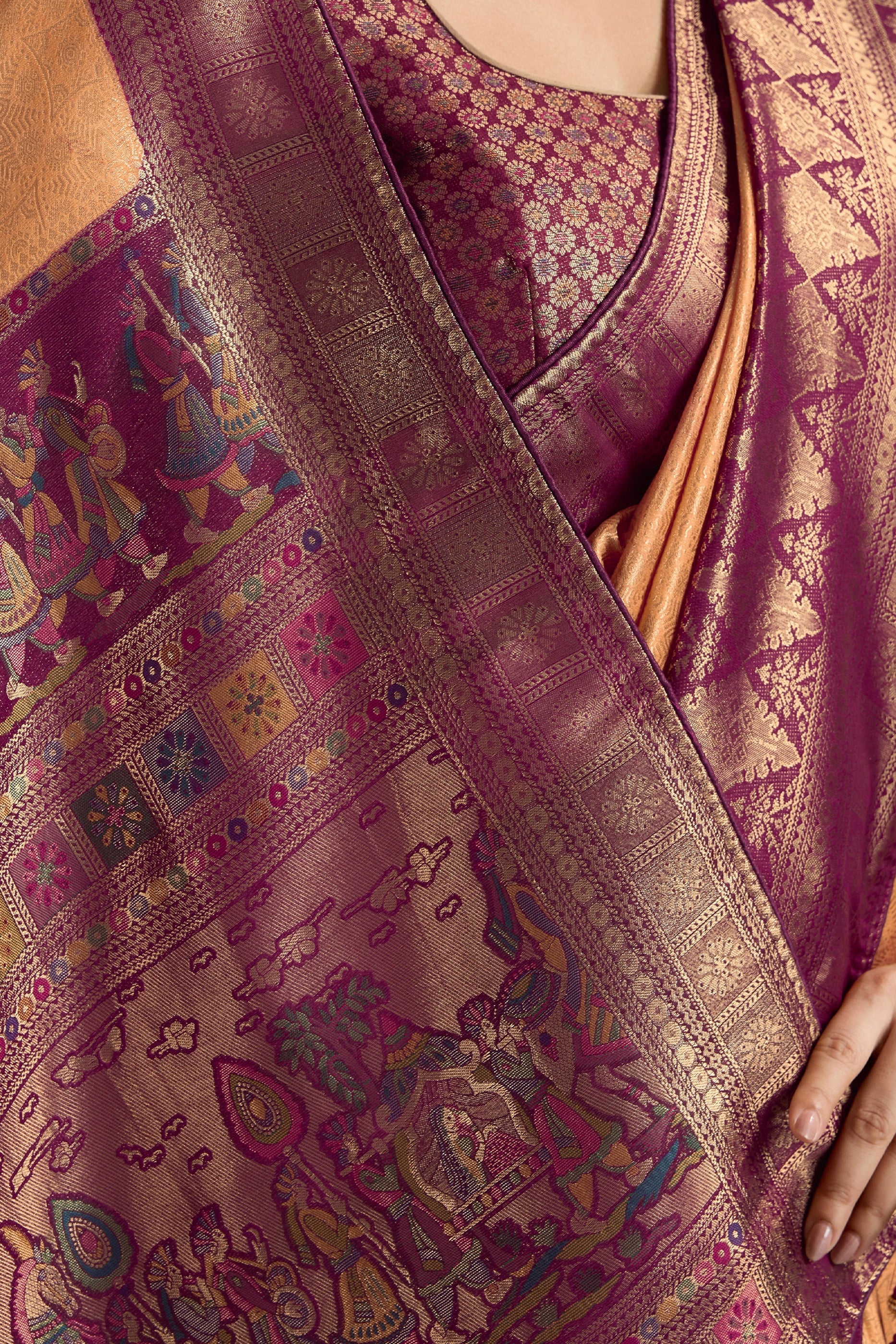 Orange Woven Kanjivaram Silk Saree-SAR10485_3_SareeButa.com