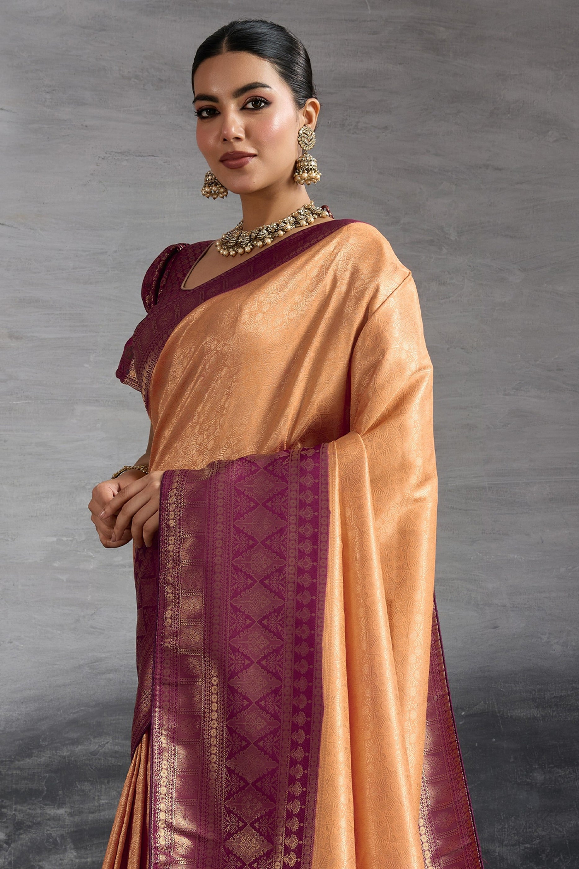 Orange Woven Kanjivaram Silk Saree-SAR10485_5_SareeButa.com