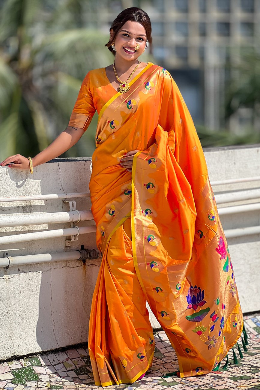 Orange Paithani Saree-ZB133086_1_SareeButa.Com