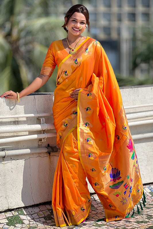 Orange Paithani Saree-ZB133086_1_SareeButa.Com