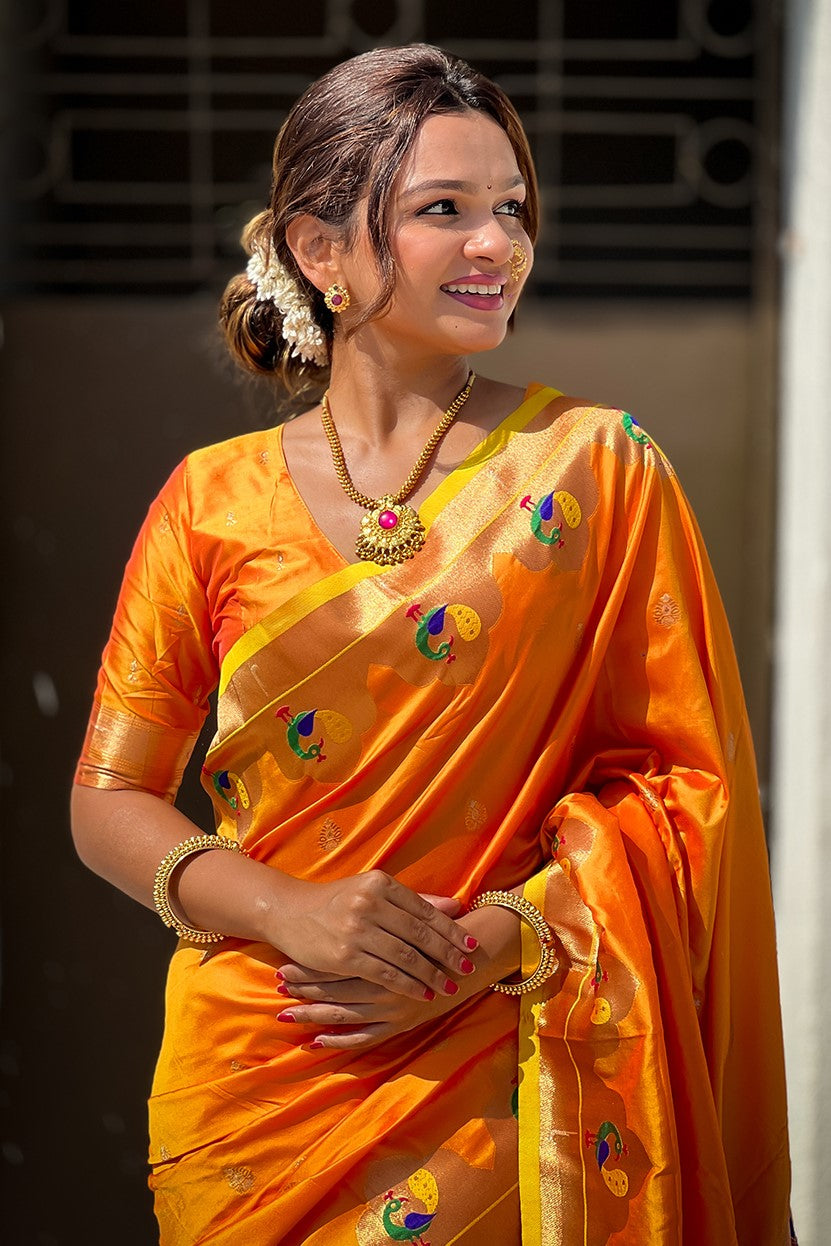 Orange Paithani Saree-ZB133086_3_SareeButa.Com