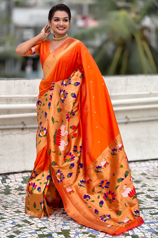 Orange Woven Paithani Saree-ZB134864_1_SareeButa.com