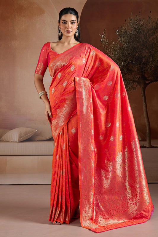 Orange Woven Silk Saree-SAR11189_1_SareeButa.com