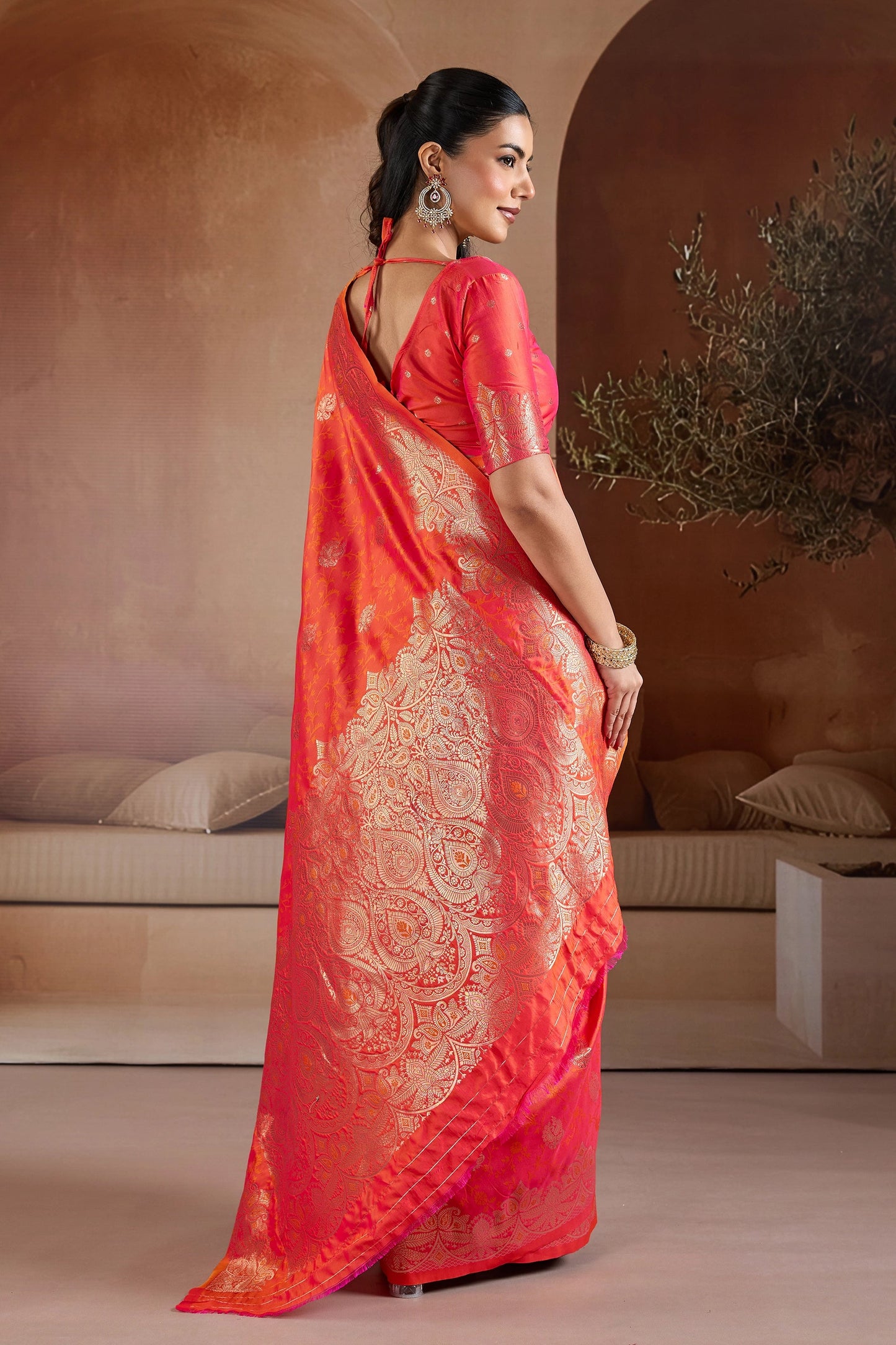 Orange Woven Silk Saree-SAR11189_3_SareeButa.com