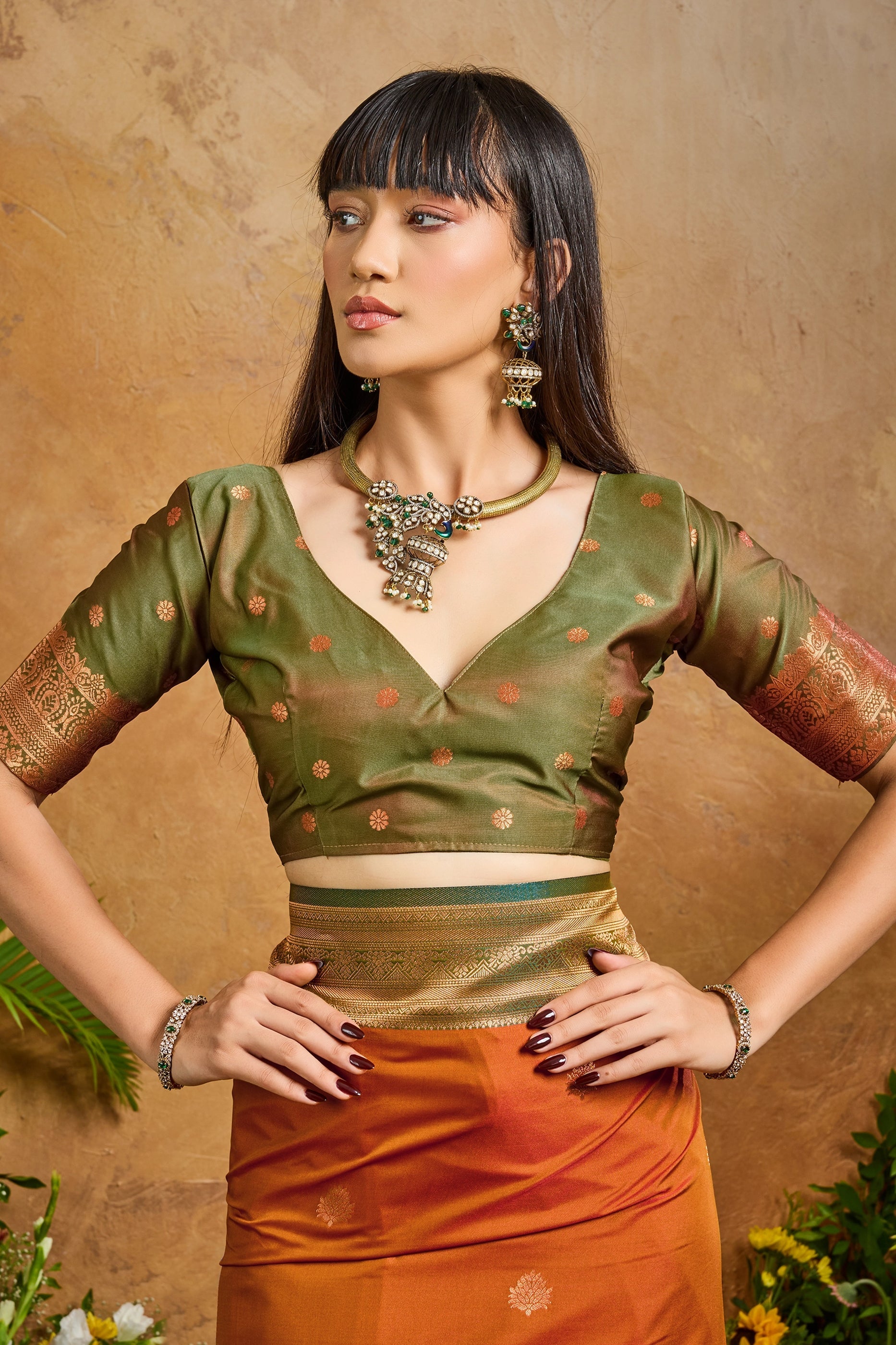 Orange Woven Silk Saree-SAR11212_3_SareeButa.com