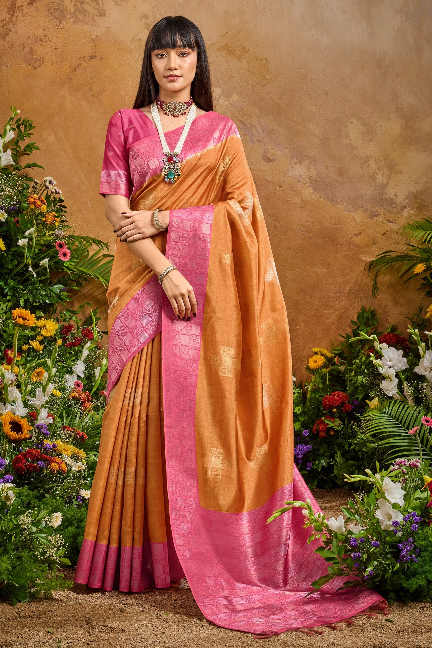 Orange Woven Silk Saree-SAR11930_1_SareeButa.com