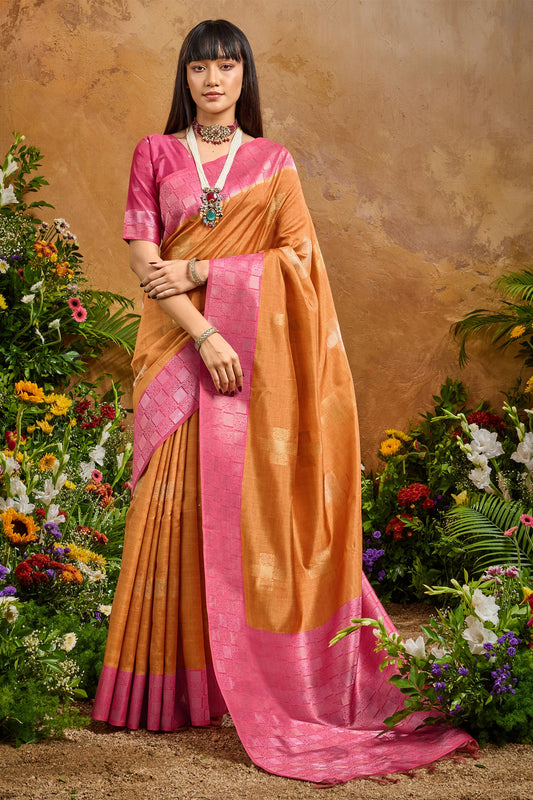 Orange Woven Silk Saree-SAR11930_1_SareeButa.com