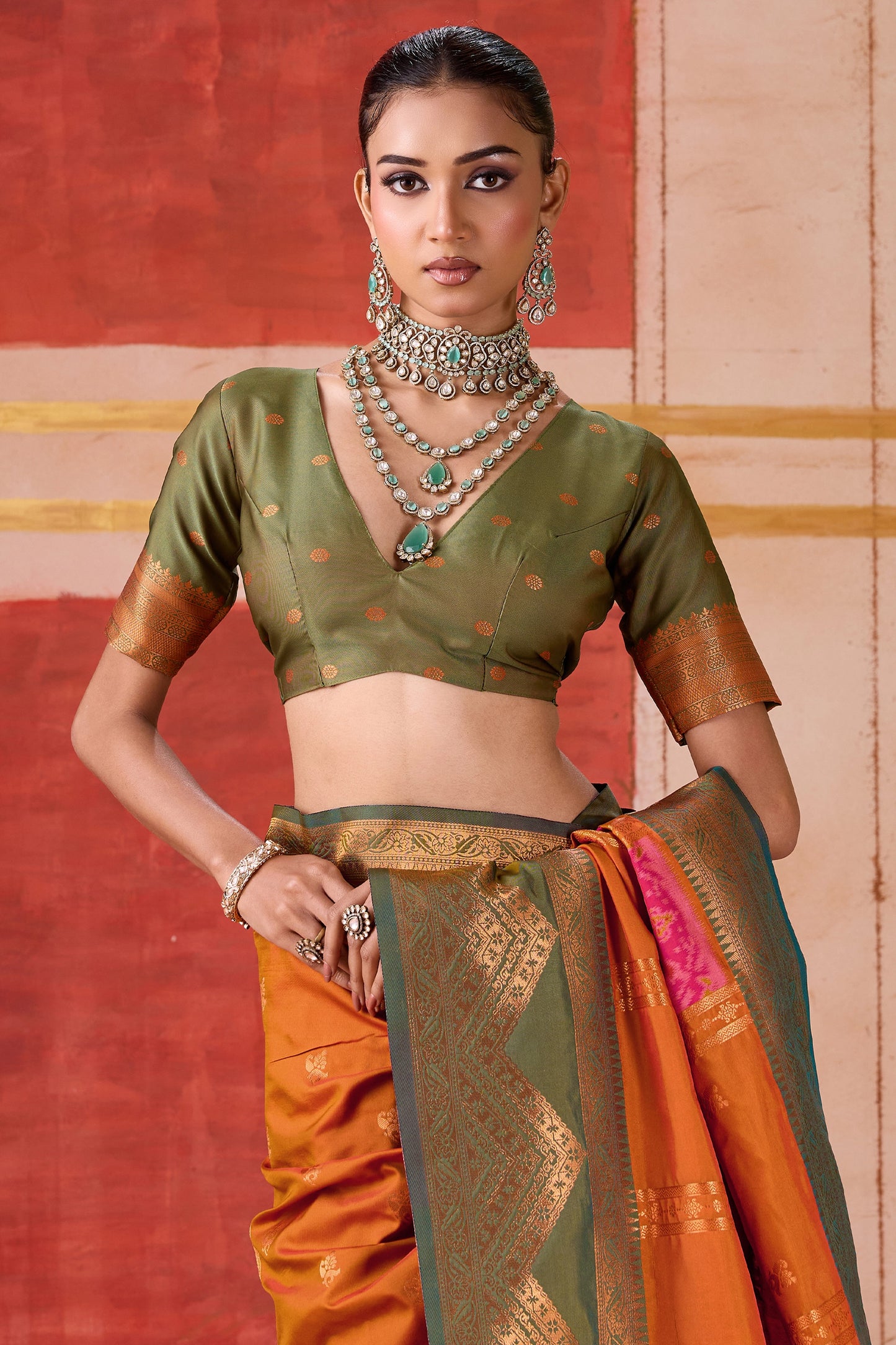 Orange Woven Silk Saree-SAR11955_5_SareeButa.com