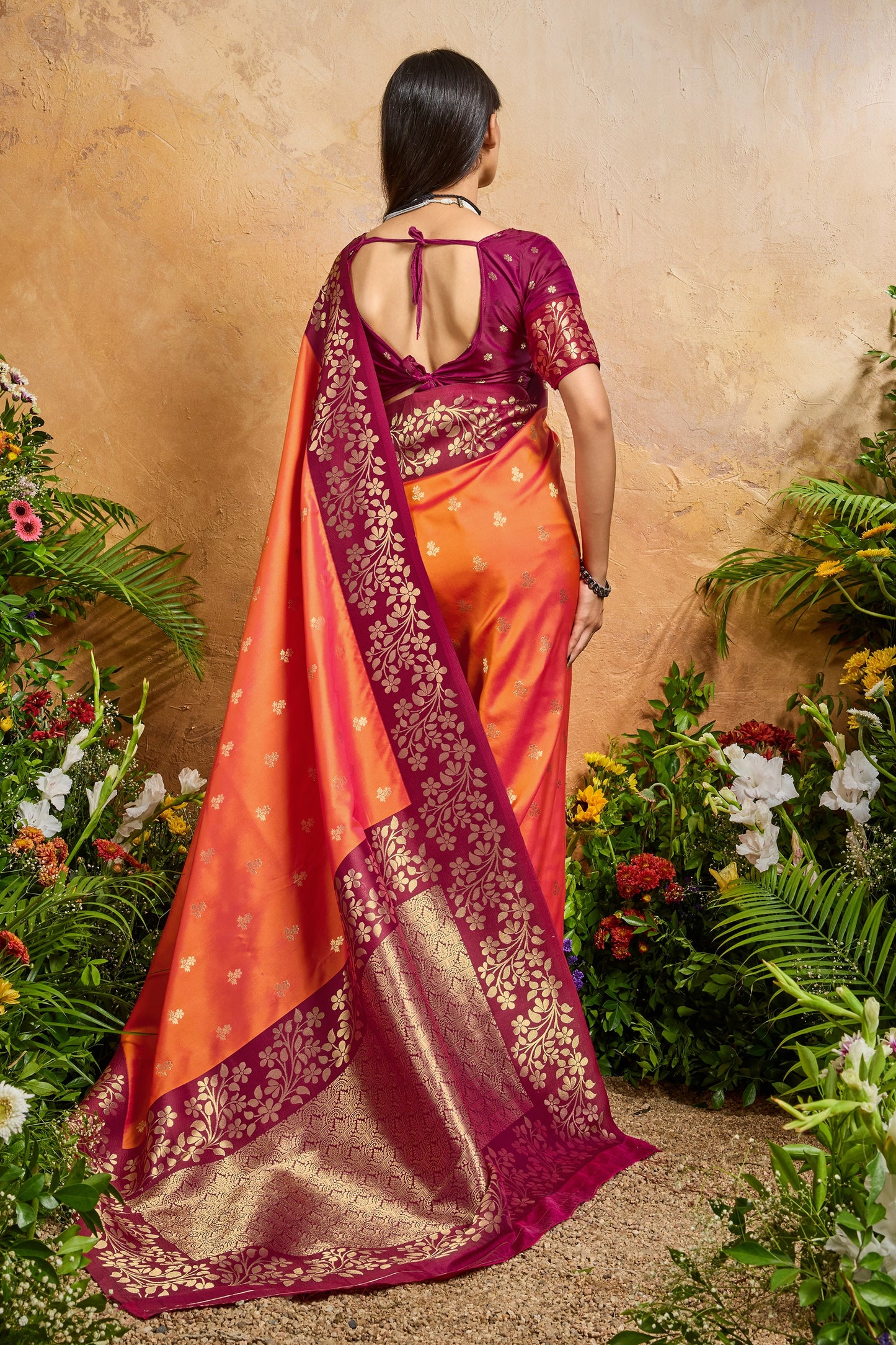 Orange Woven Silk Saree-SAR12323_3_SareeButa.com