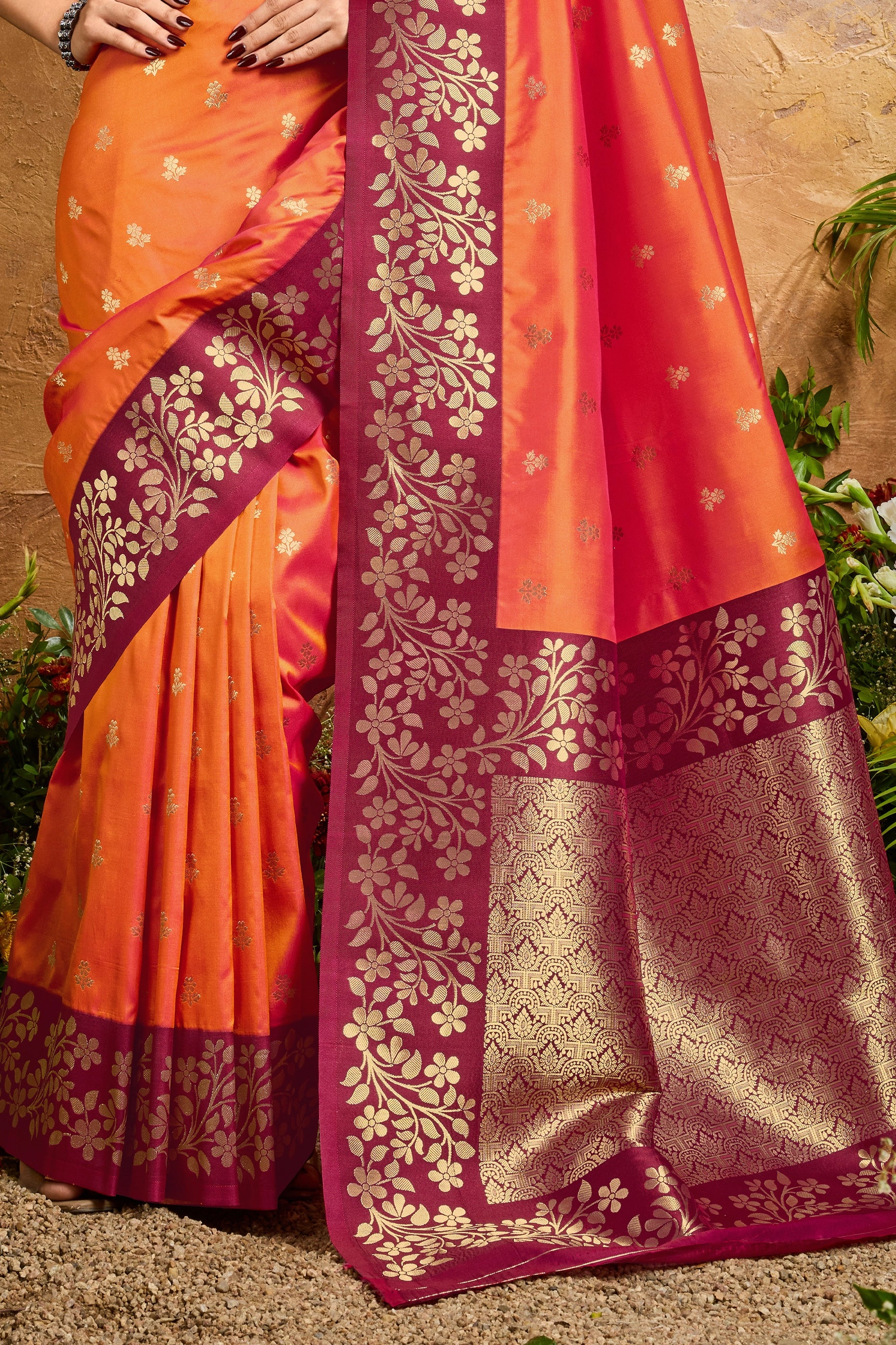 Orange Woven Silk Saree-SAR12323_5_SareeButa.com