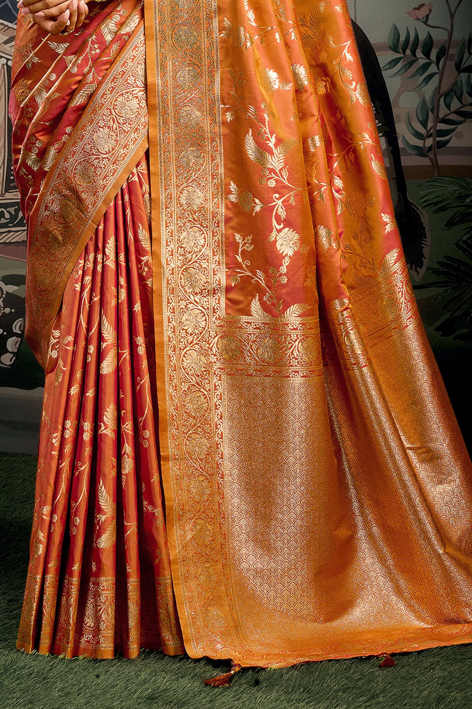 Orange Woven Silk Saree-SAR12622_5_SareeButa.com