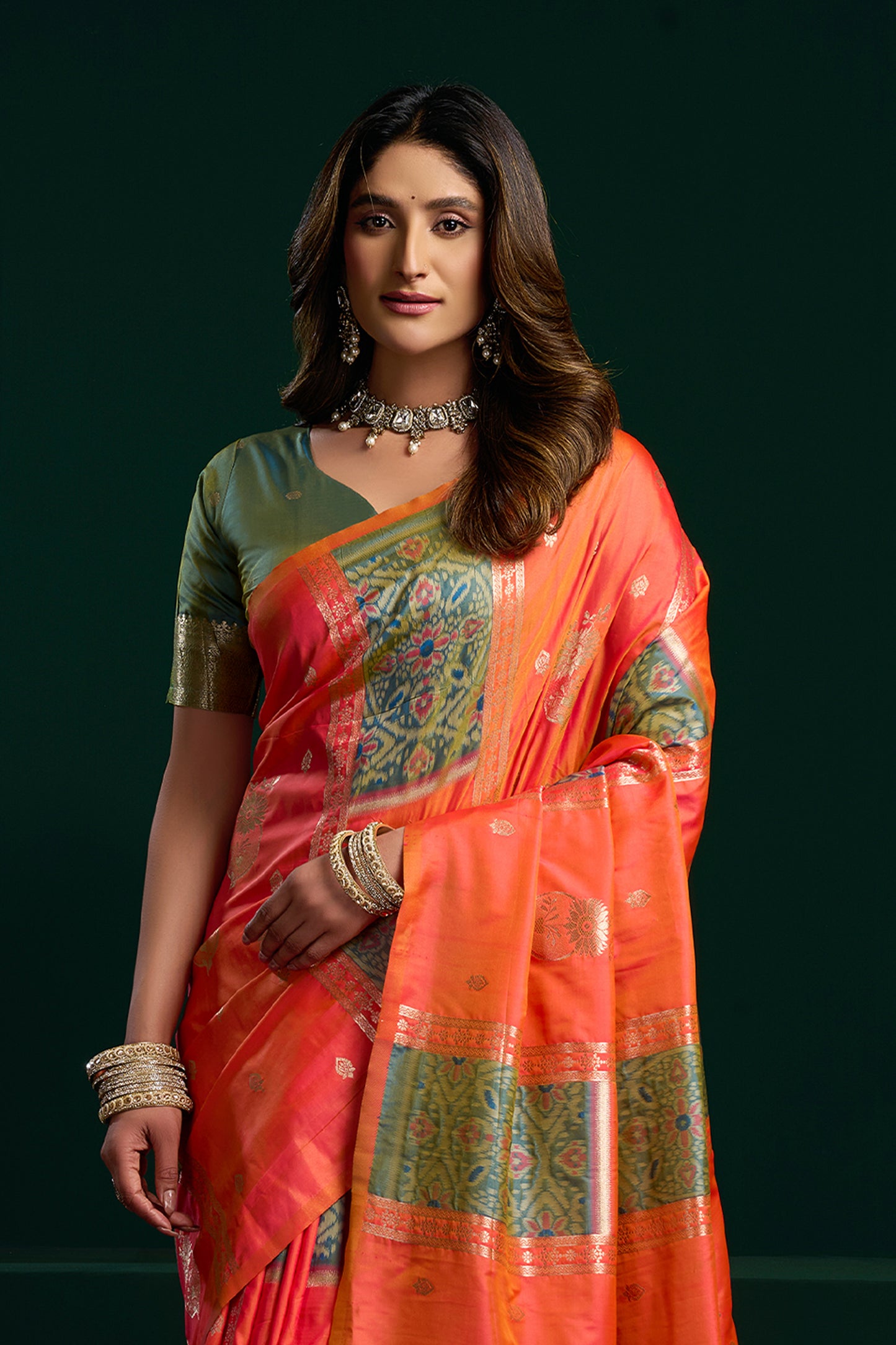 Orange Woven Silk Saree-SAR12703_3_SareeButa.com